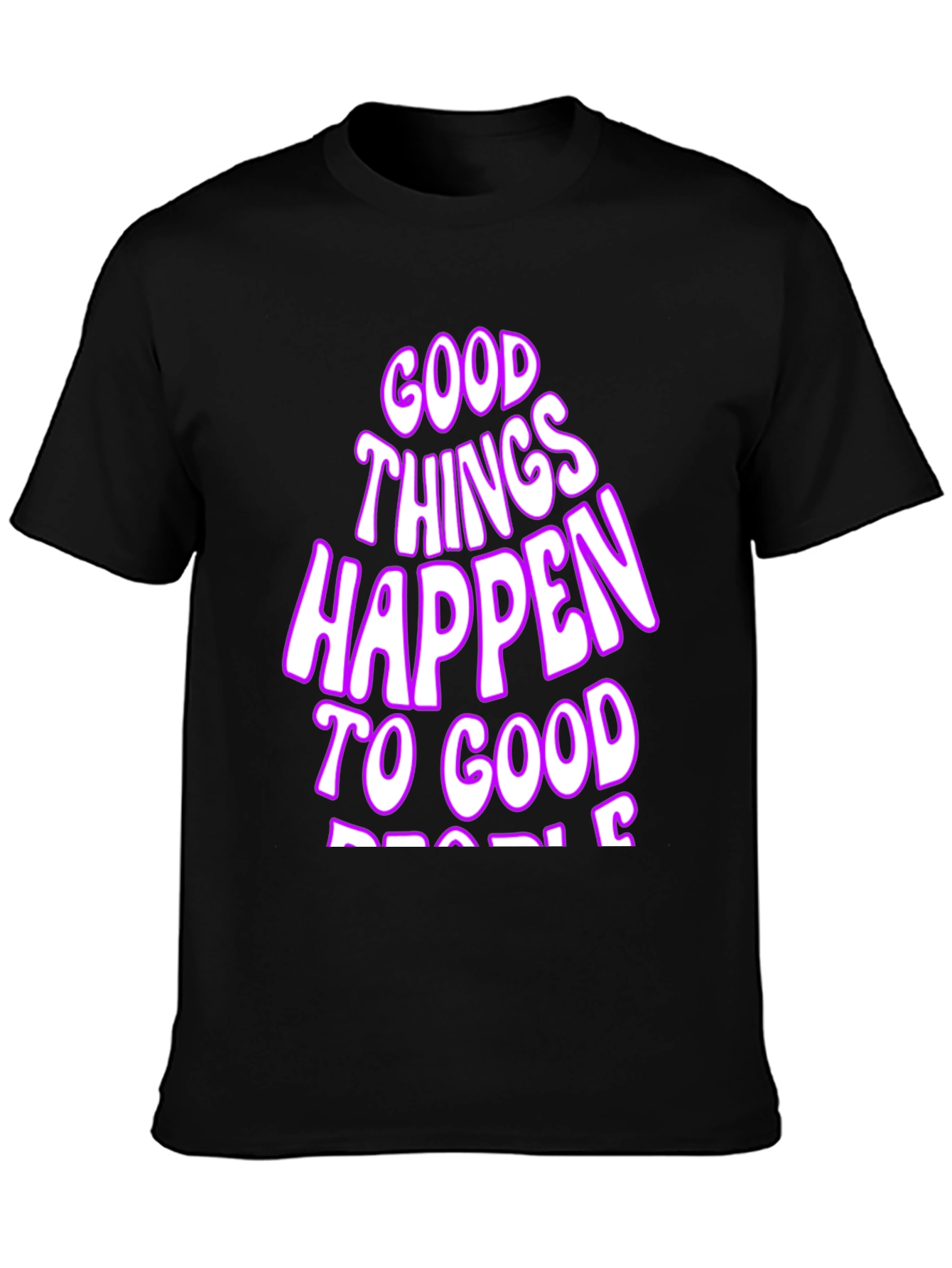 Black Good Things Happen T-Shirt - Black Casual Tee view 3