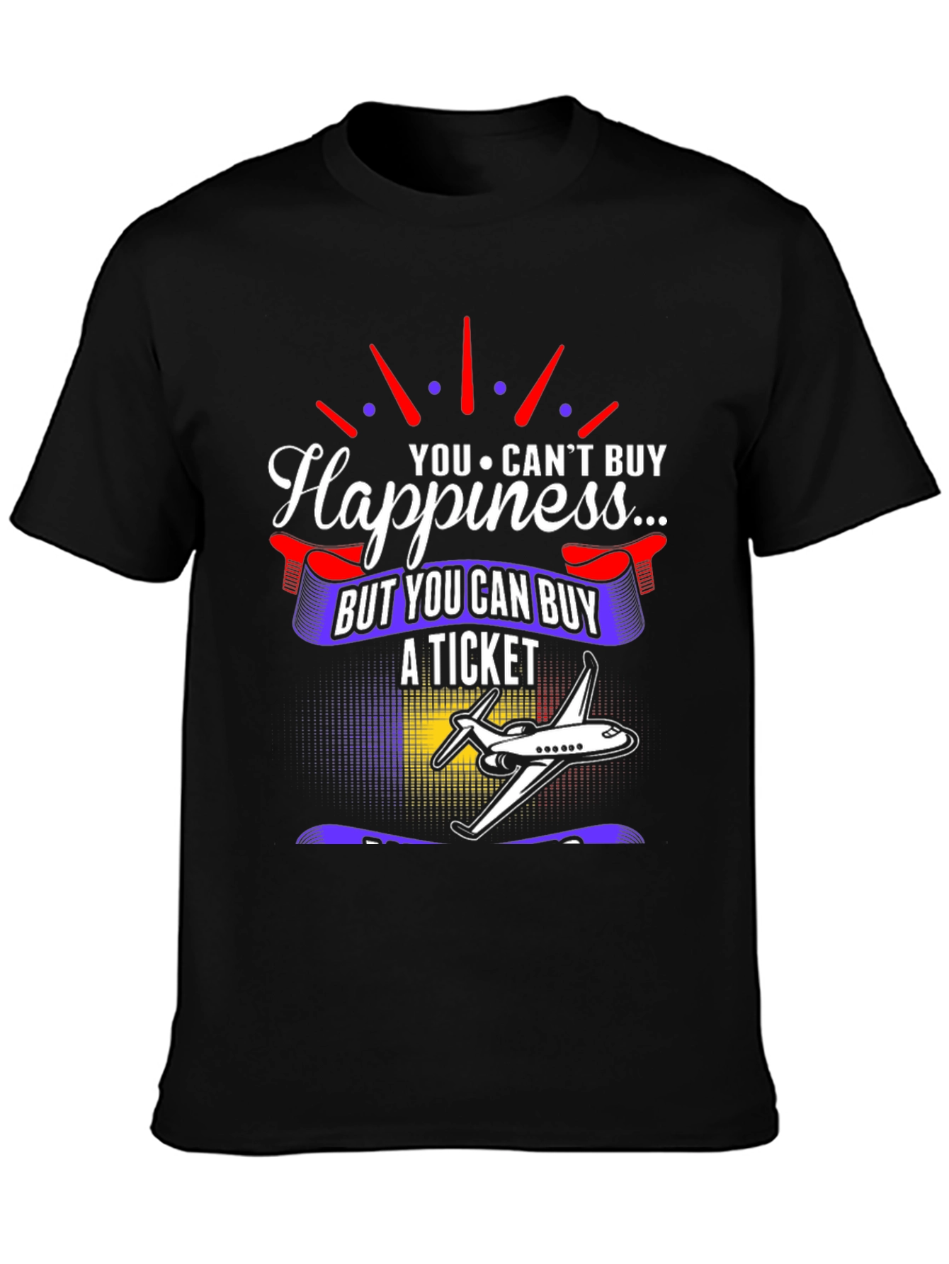 Black Happiness Ticket Graphic Tee view 3