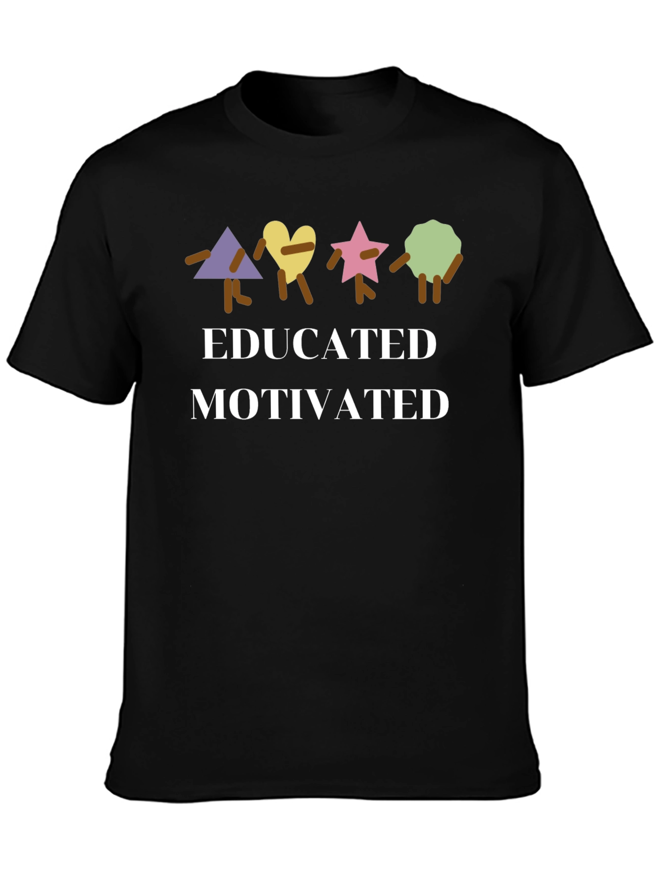 Black Educated Motivated Graphic T-Shirt view 3