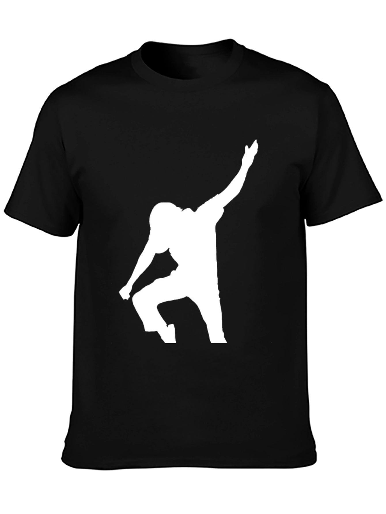 Black Football Player Silhouette Graphic Tee view 3