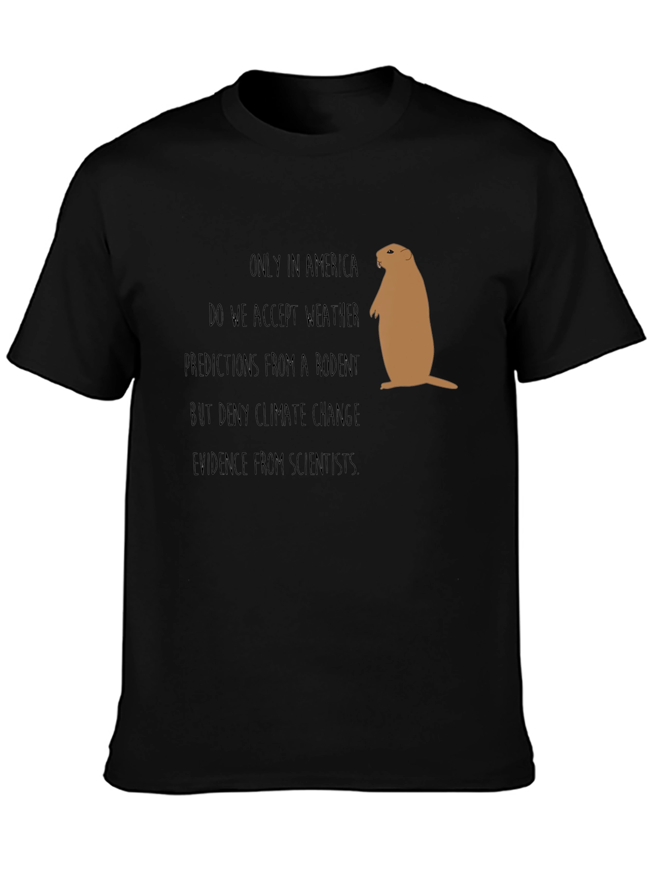 Black Funny Climate Change Rodent Graphic Tee view 3