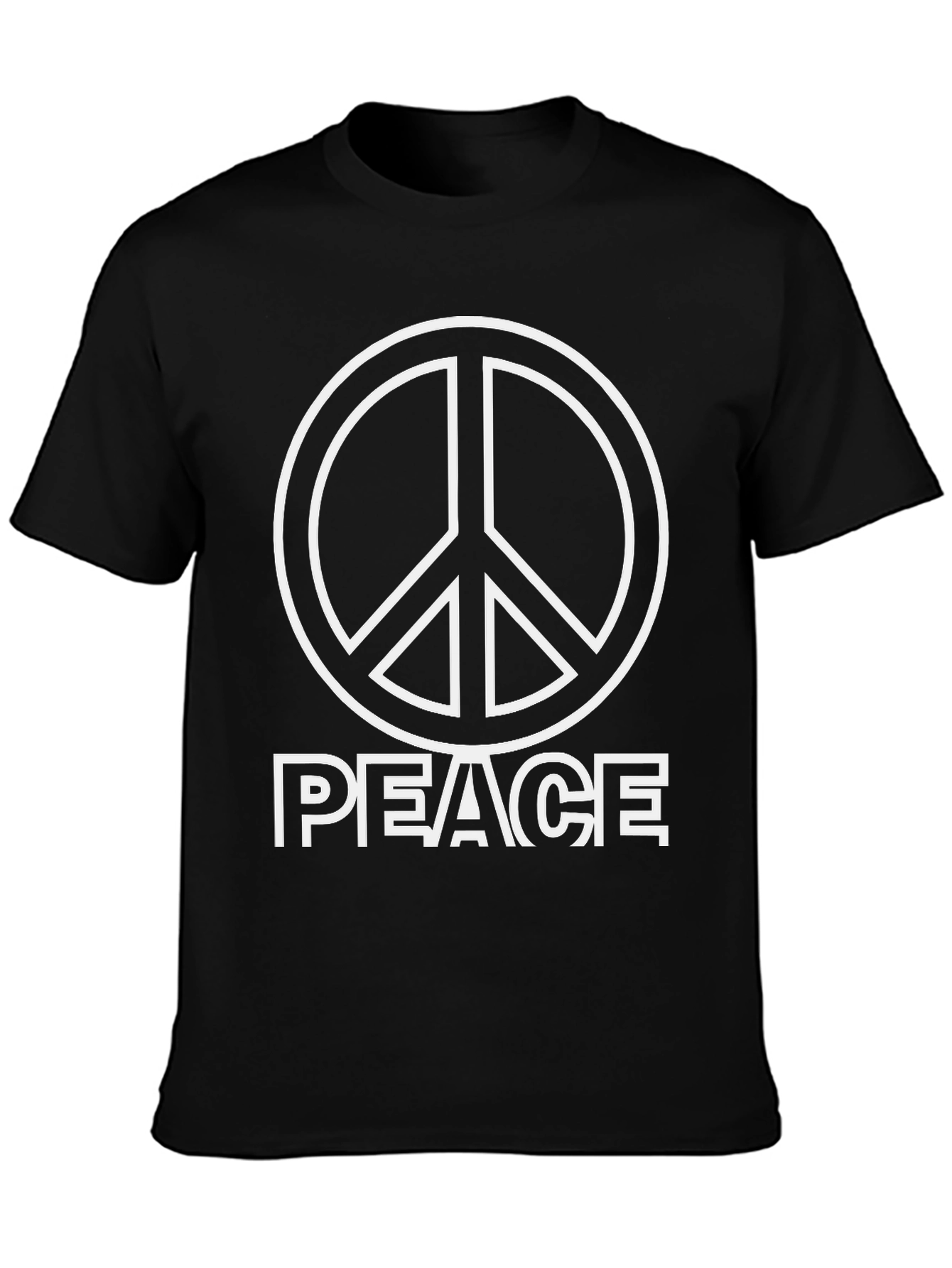 Black Peace Sign Graphic Tee - Black view 3