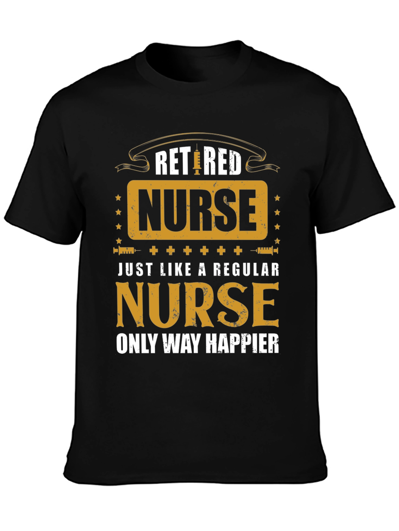 Black Retired Nurse Graphic T-Shirt view 3