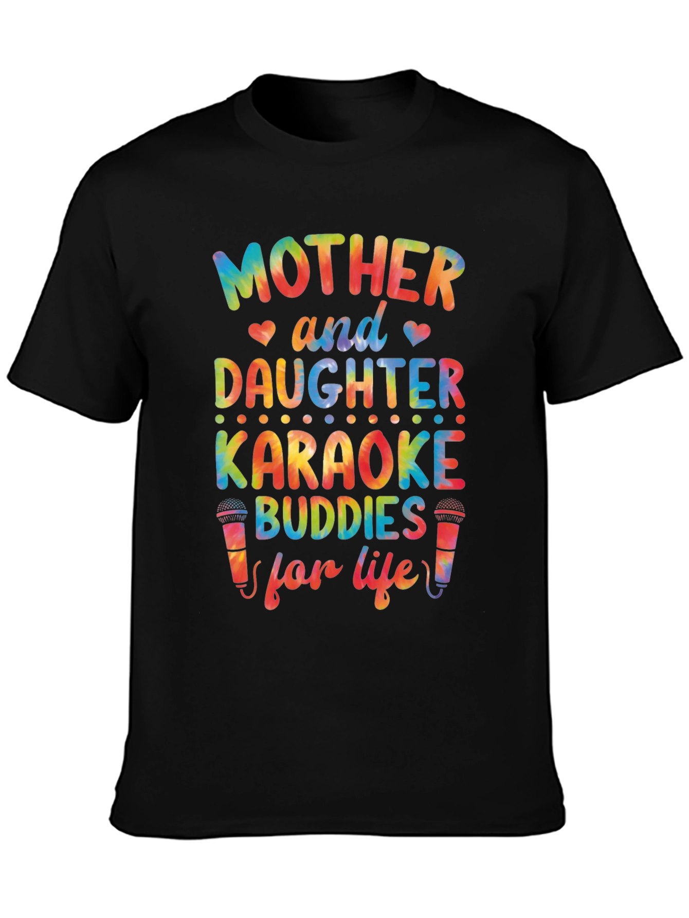 Black Mother & Daughter Karaoke Buddies T-Shirt view 3