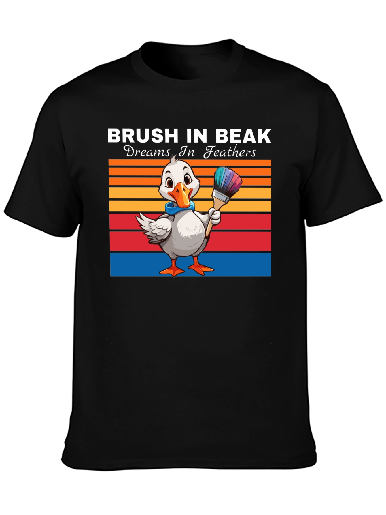 Black Brush in Beak T-shirt view 3