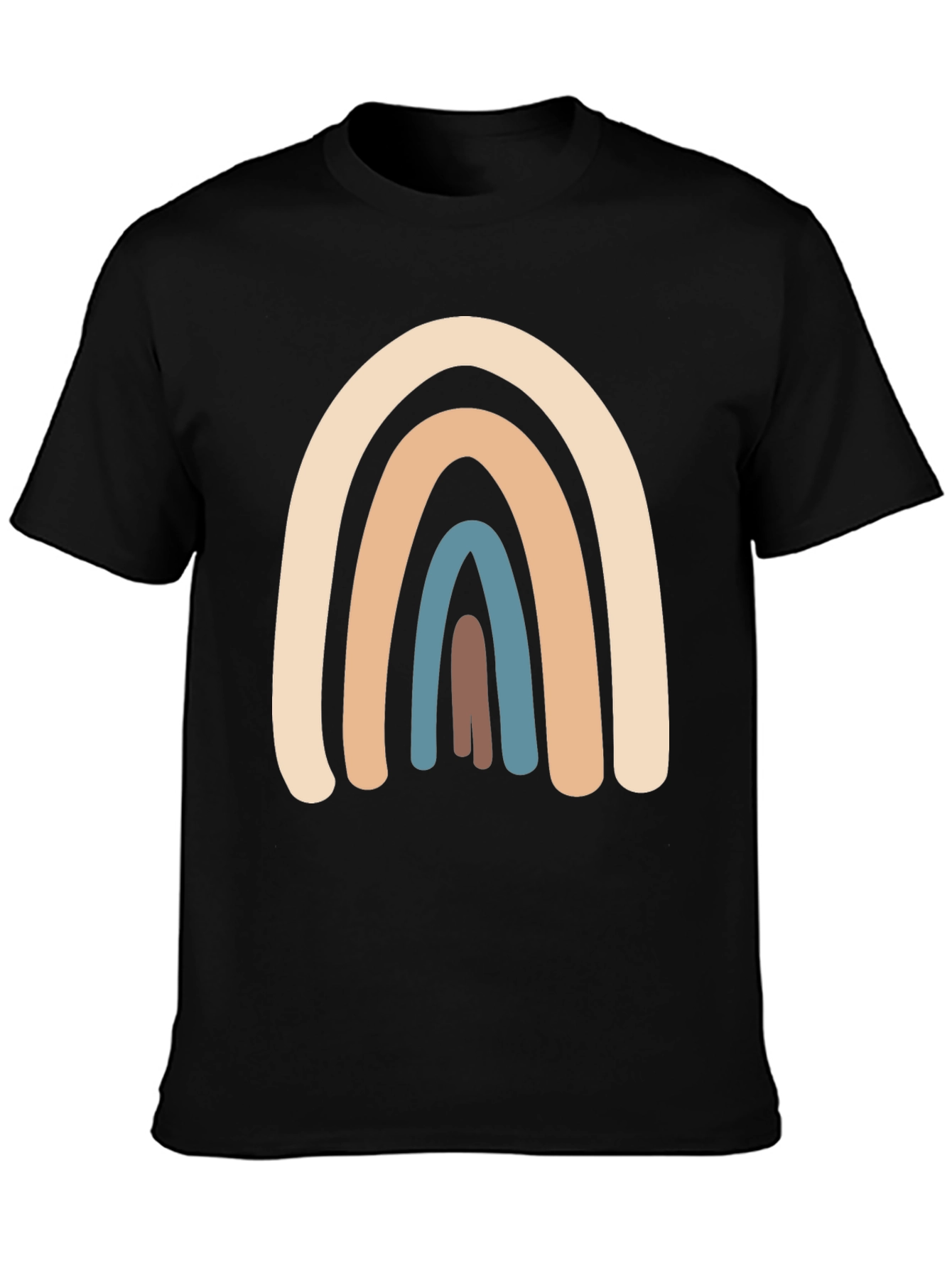 Black Neutral Rainbow Graphic T-Shirt - Casual Style view 3