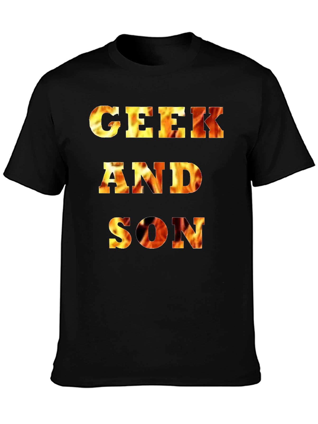 Black Geek and Son Flaming Graphic Tee - Black view 3