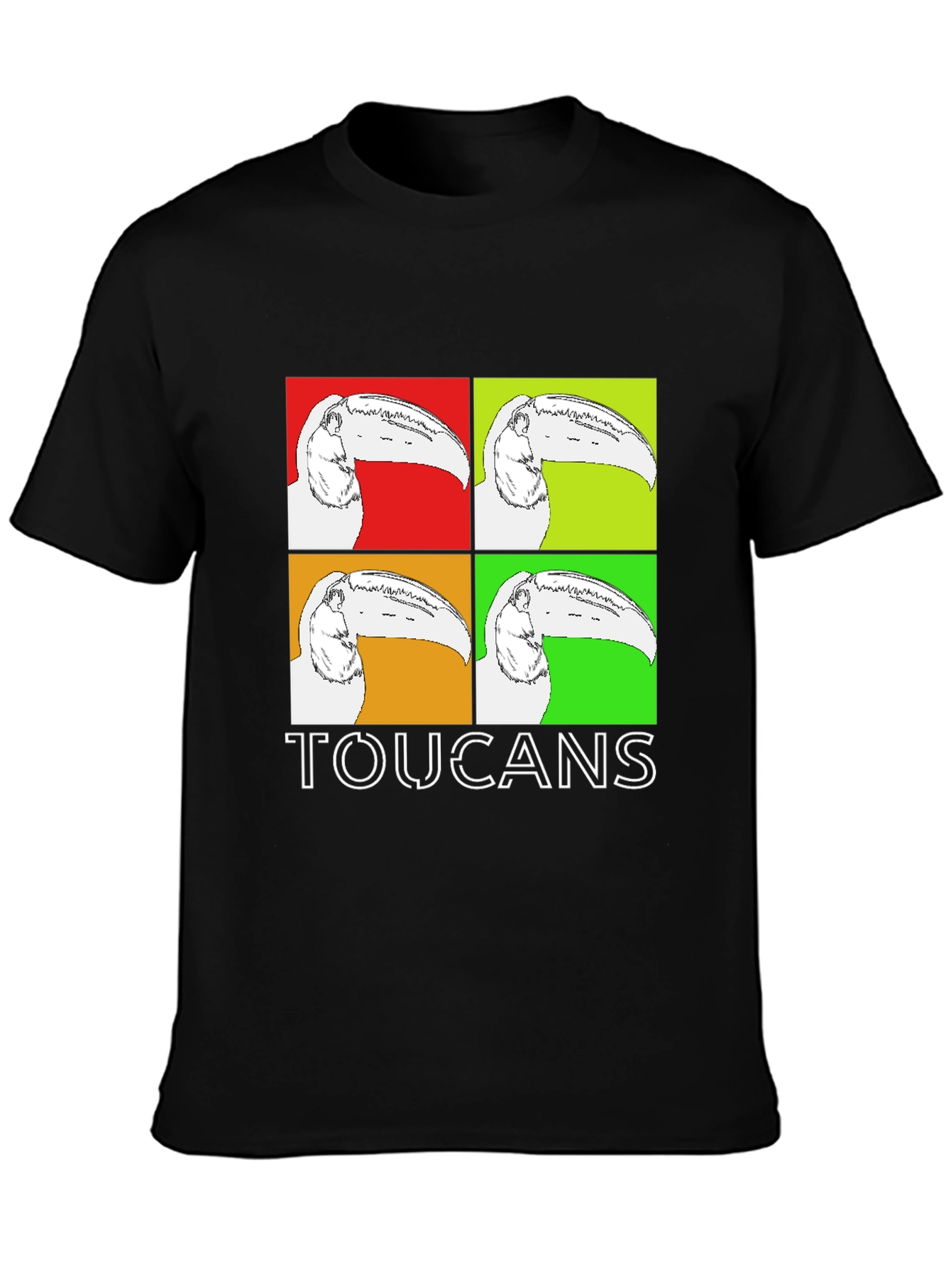 Black Pop Art Toucan T-Shirt - Bold Graphic Tee view 3