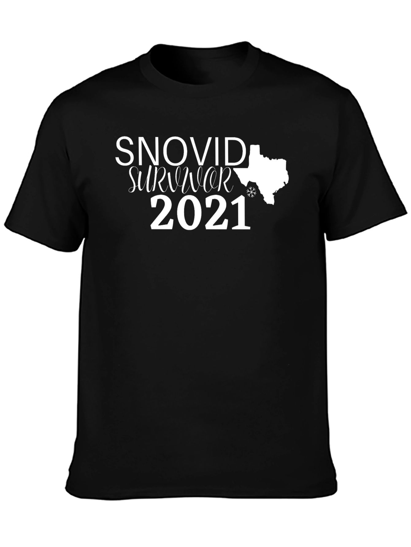 Black Snovid Survivor 2021 T-Shirt view 3