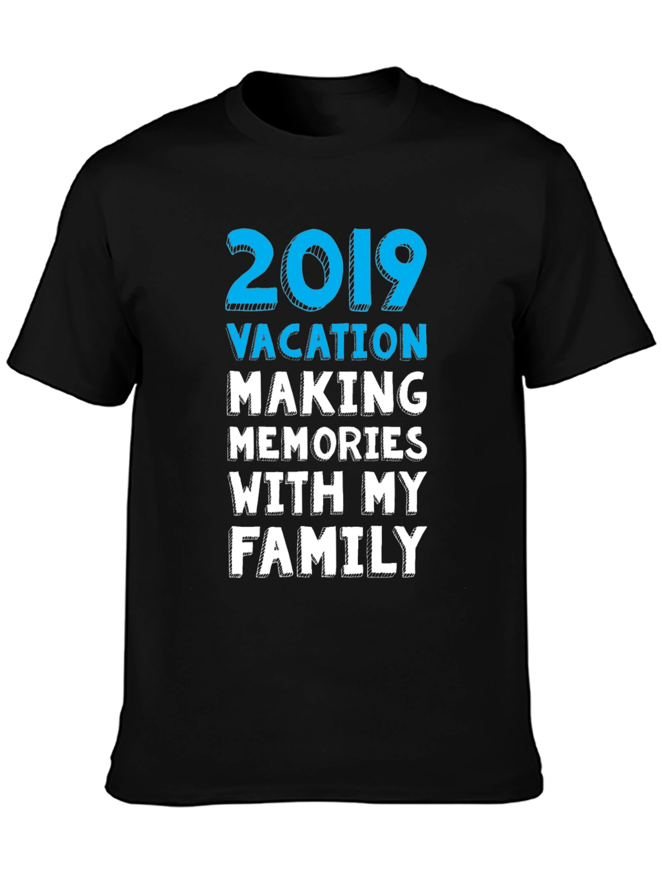 Black 2019 Vacation Family Memories T-Shirt view 3