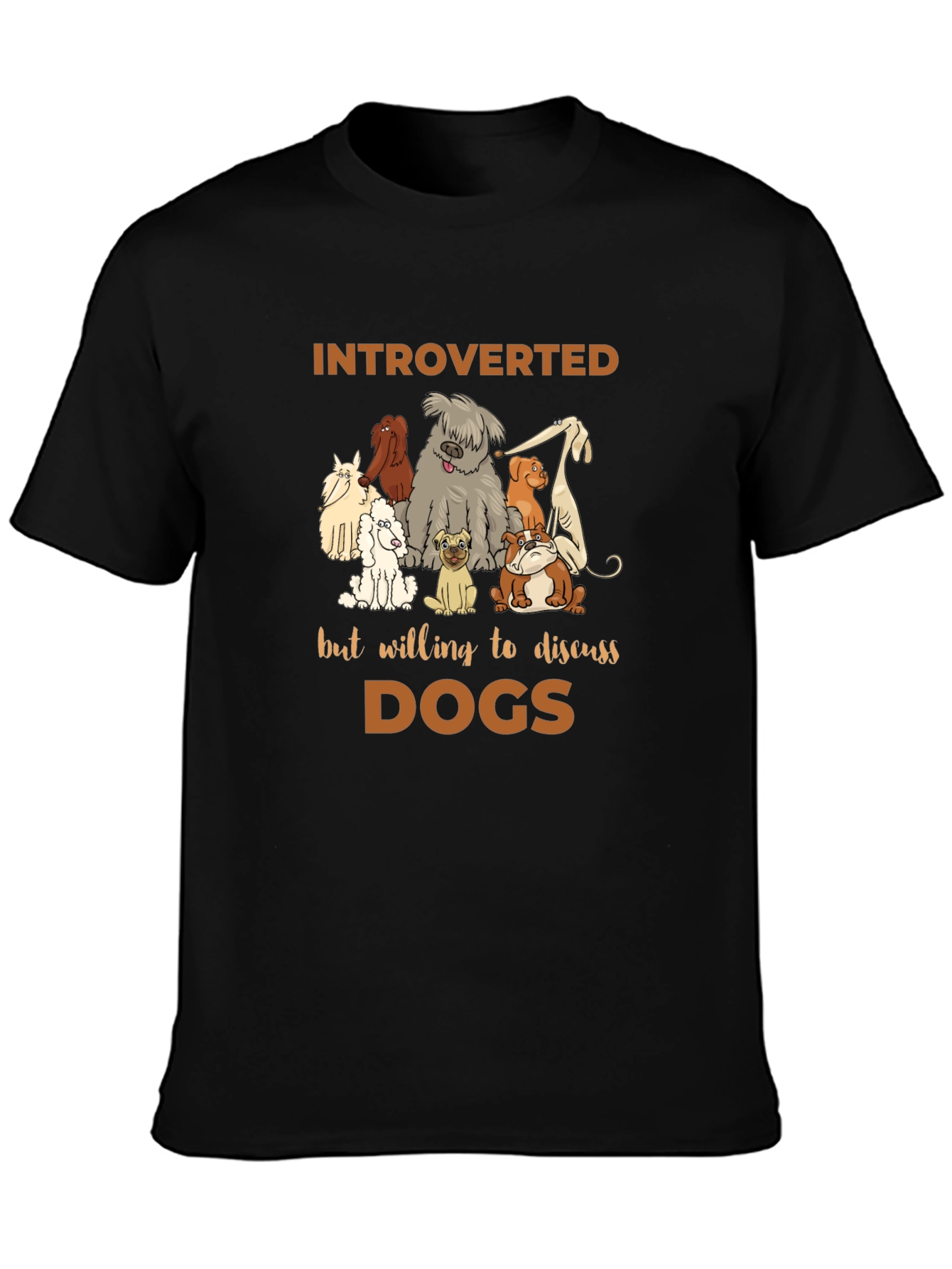 Black Introverted Dog Lover T-Shirt view 3