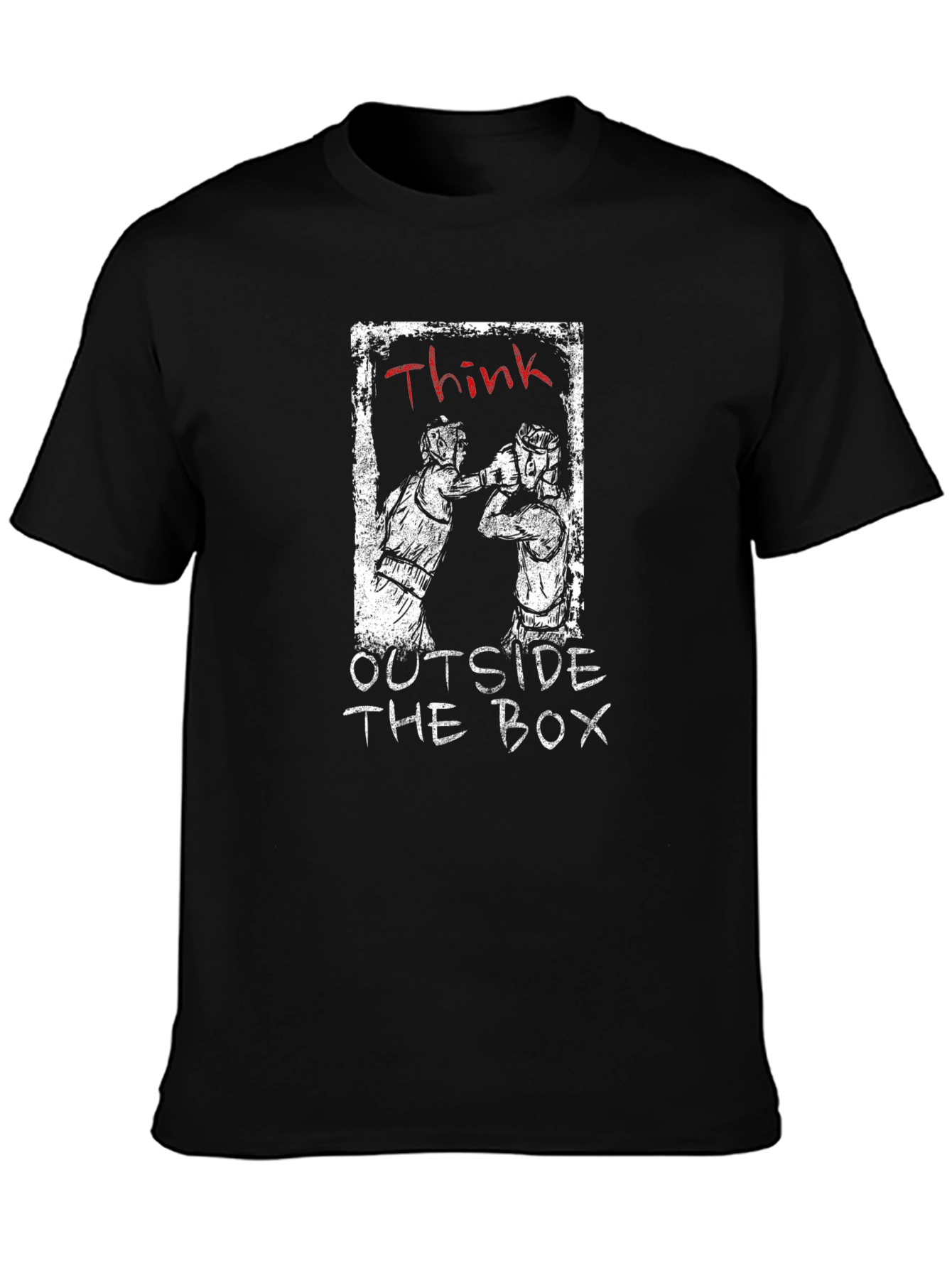 Black Think Outside the Box Black Graphic Tee view 3