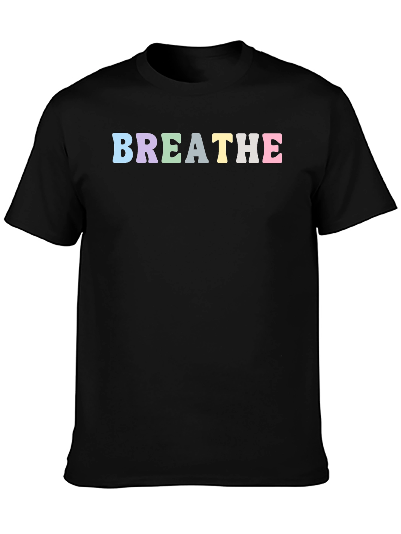 Black Breathe Graphic Tee - Relaxed Fit Cotton T-Shirt view 3