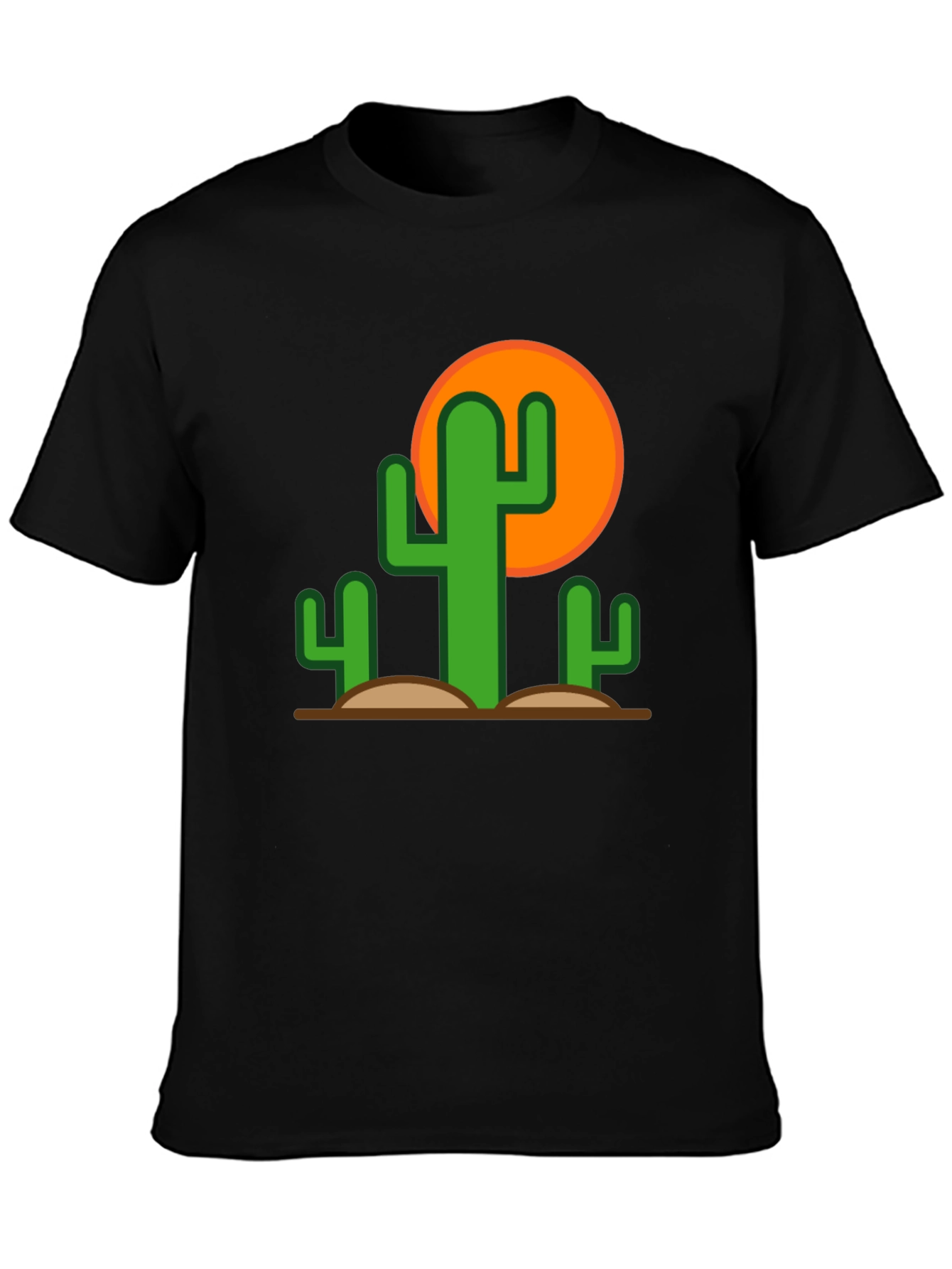 Black Desert Cactus Graphic Tee - Black Cotton T-Shirt view 3