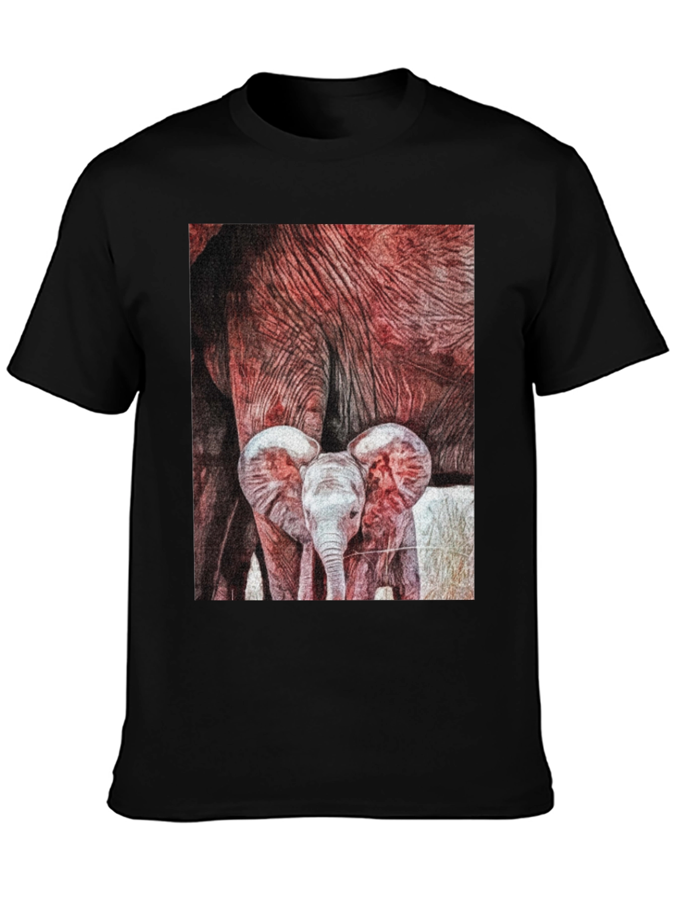 Black Elephant Family Graphic Tee view 3