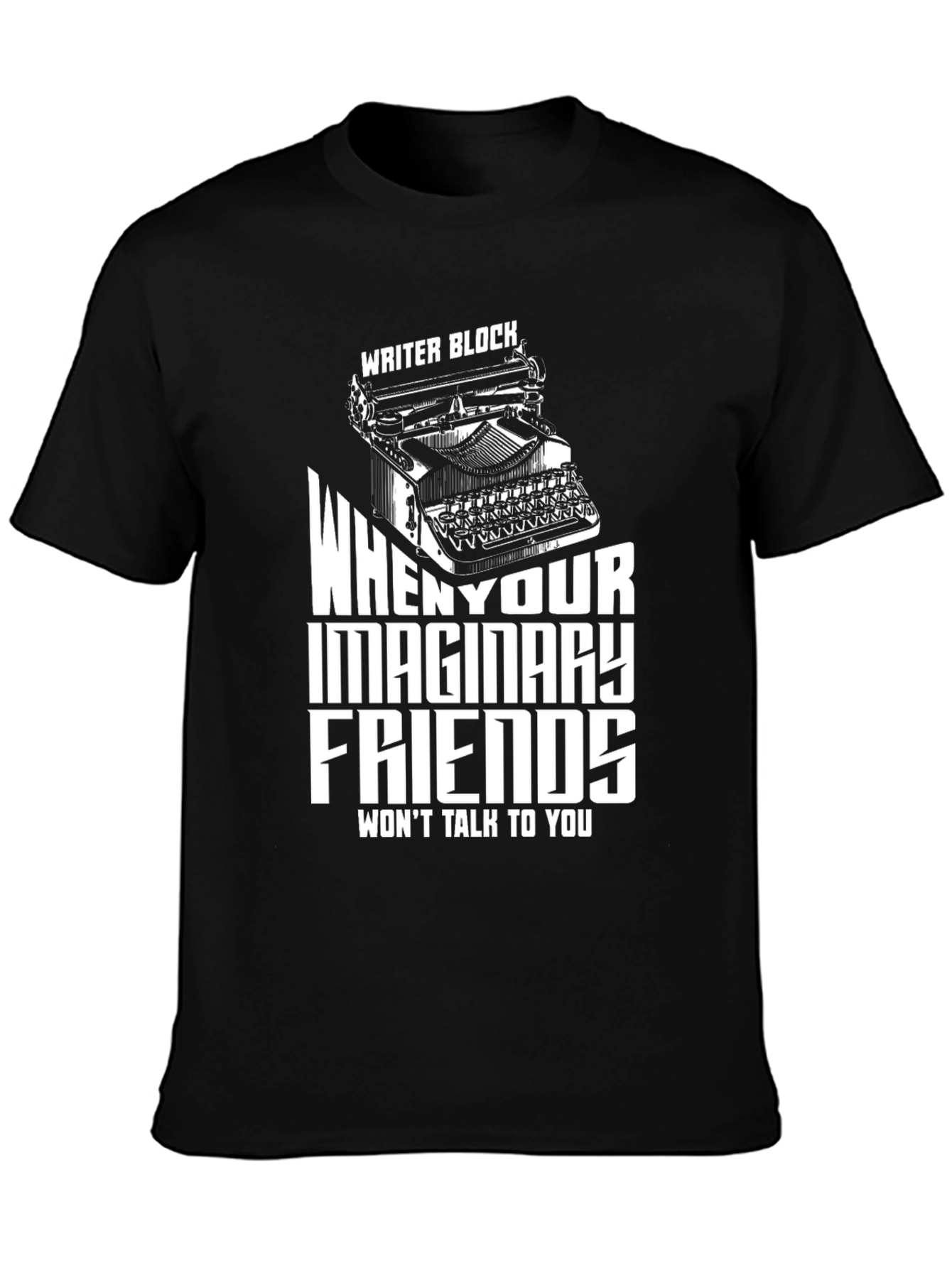 Black Writer's Block Tee - Imaginary Friends T-Shirt view 3