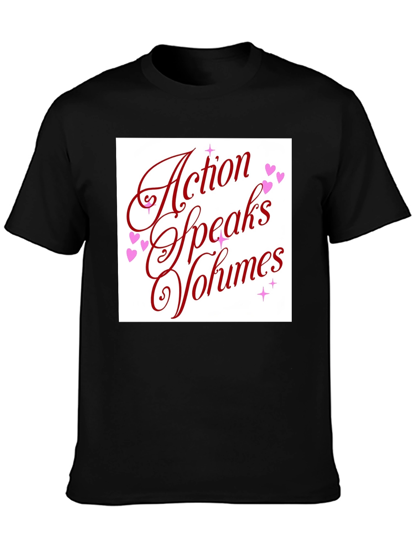 Black Action Speaks Volumes Graphic Tee - Unisex view 3