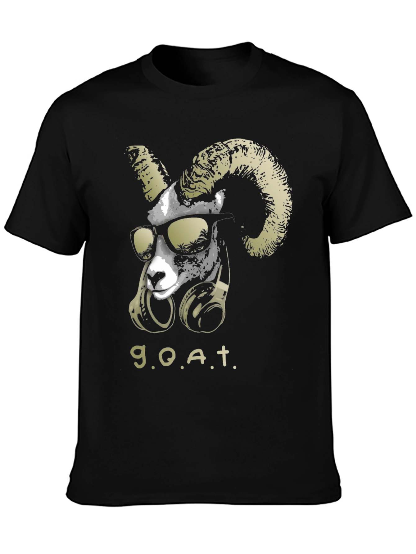Black GOAT Graphic T-Shirt - Cool Animal Tee view 3