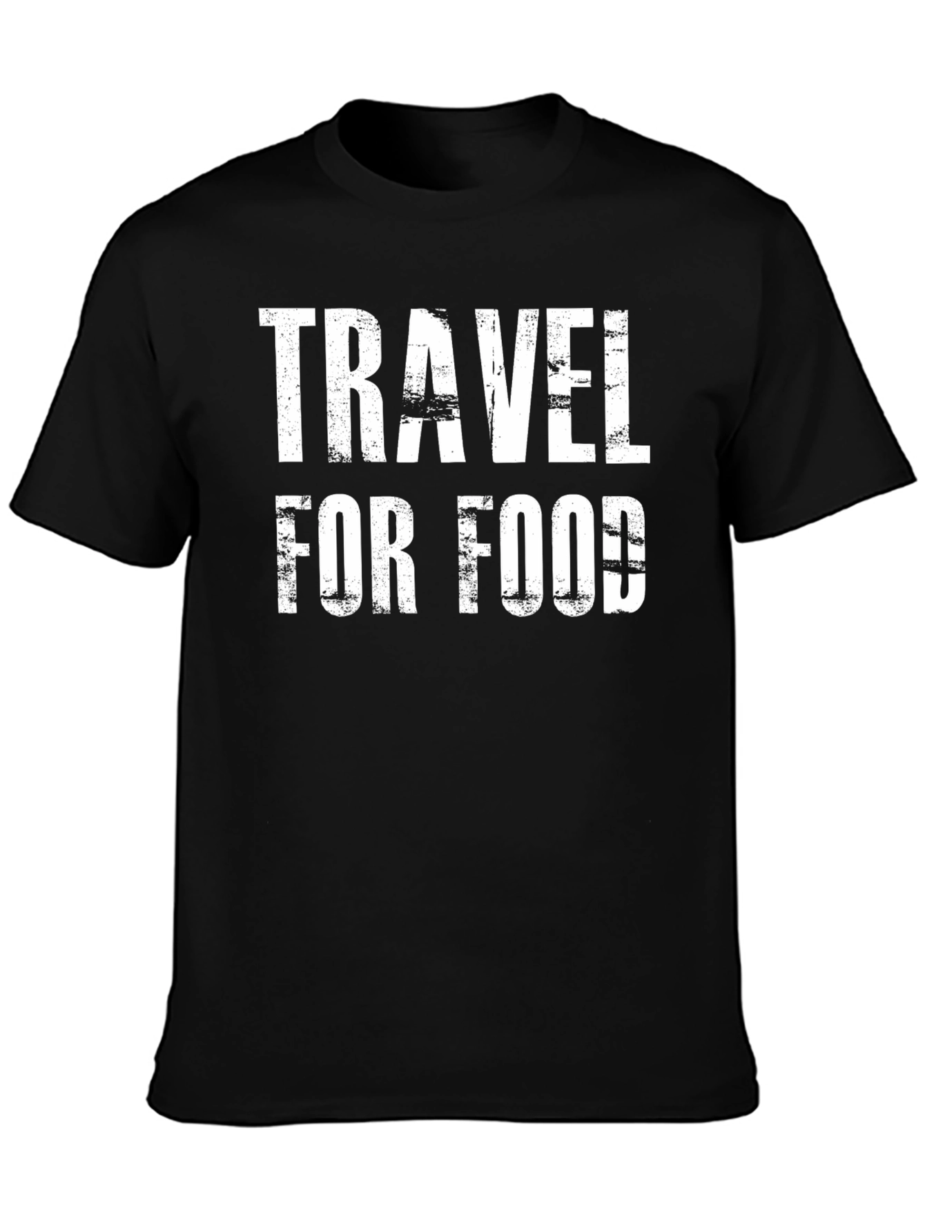 Black Travel for Food Black T-Shirt view 3