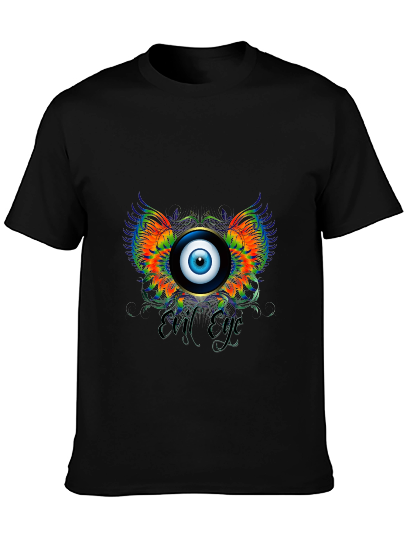 Black Evil Eye Graphic Print Black T-Shirt view 3