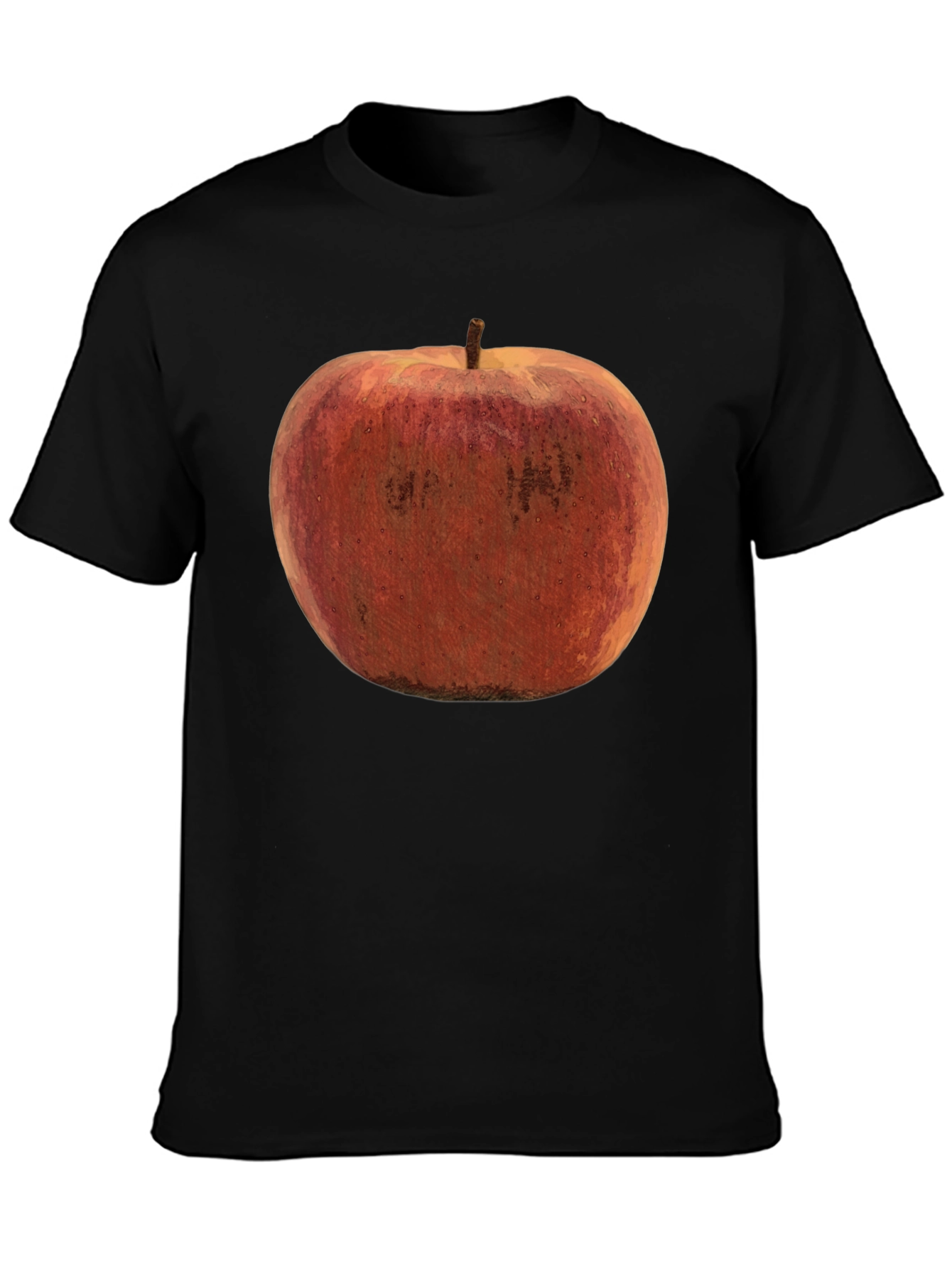 Black Apple Graphic Black T-Shirt view 3