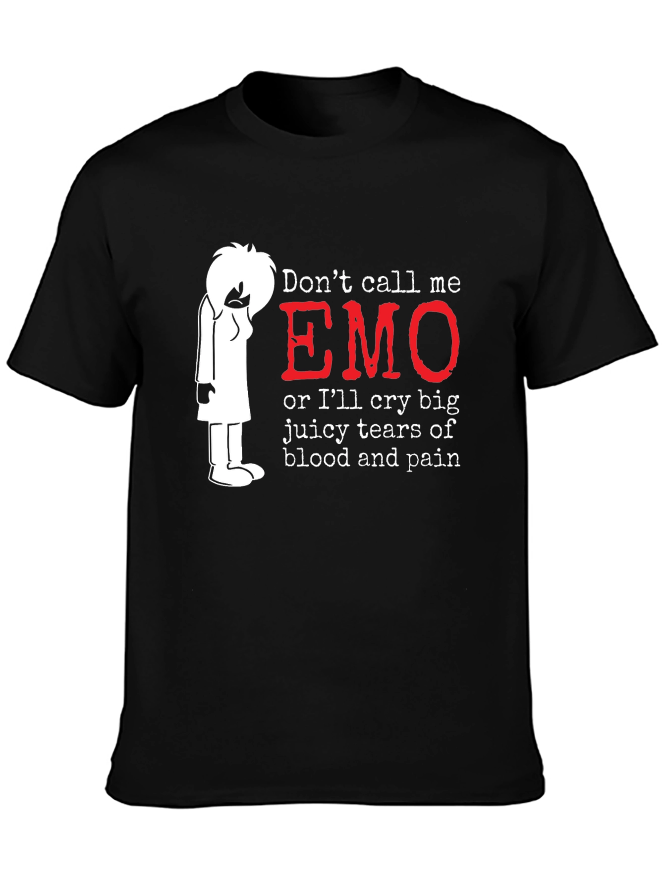 Black Emo T-Shirt: Don't Call Me Emo! view 3