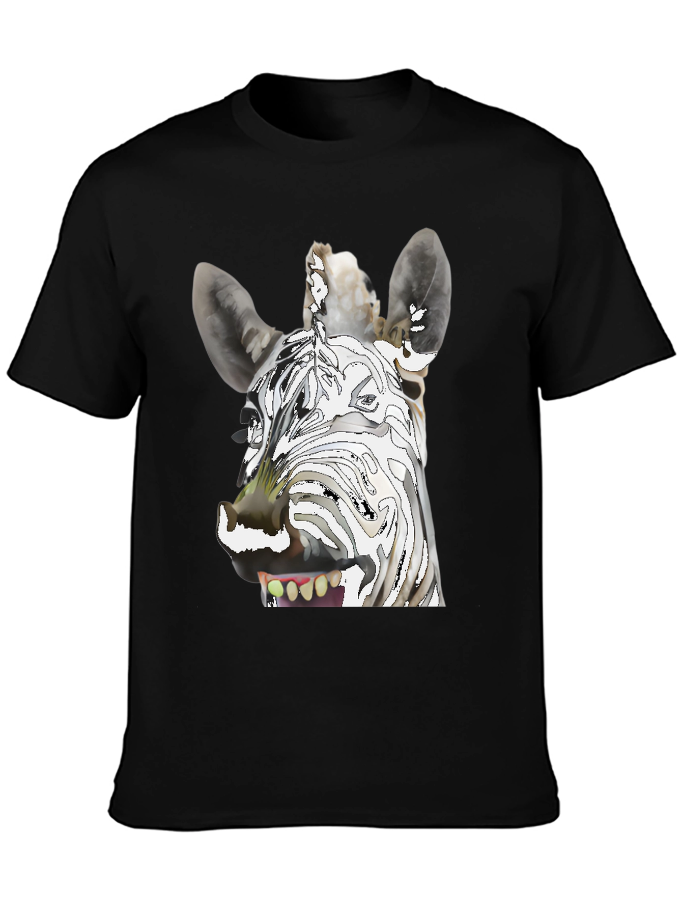 Black Zebra Graphic T-Shirt - Unique & Fun Design view 3