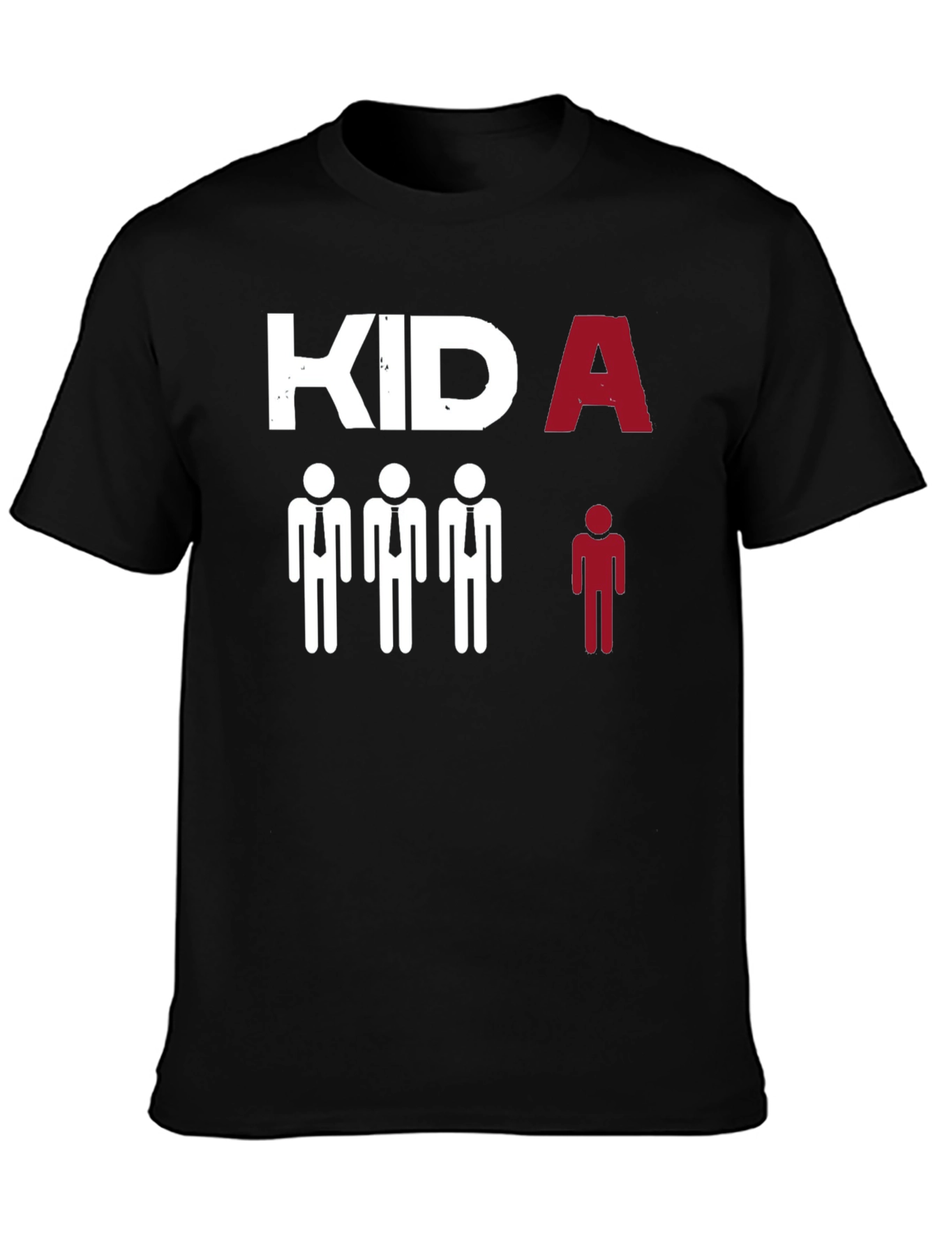 Black Kid A Graphic Tee - Unique Design, Black Cotton T-Shirt view 3