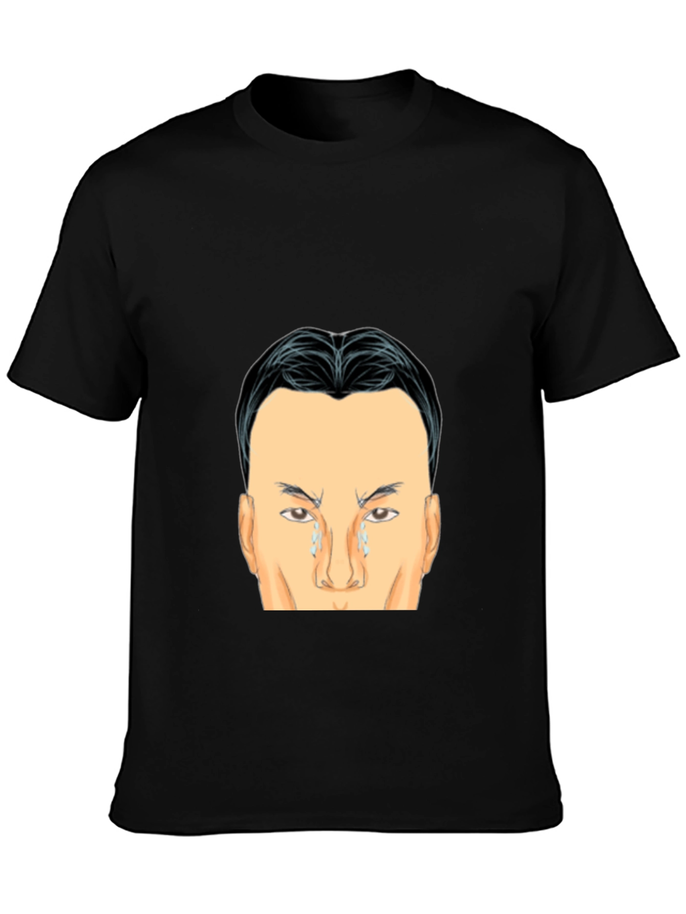Black Crying Face Graphic Black T-Shirt view 3