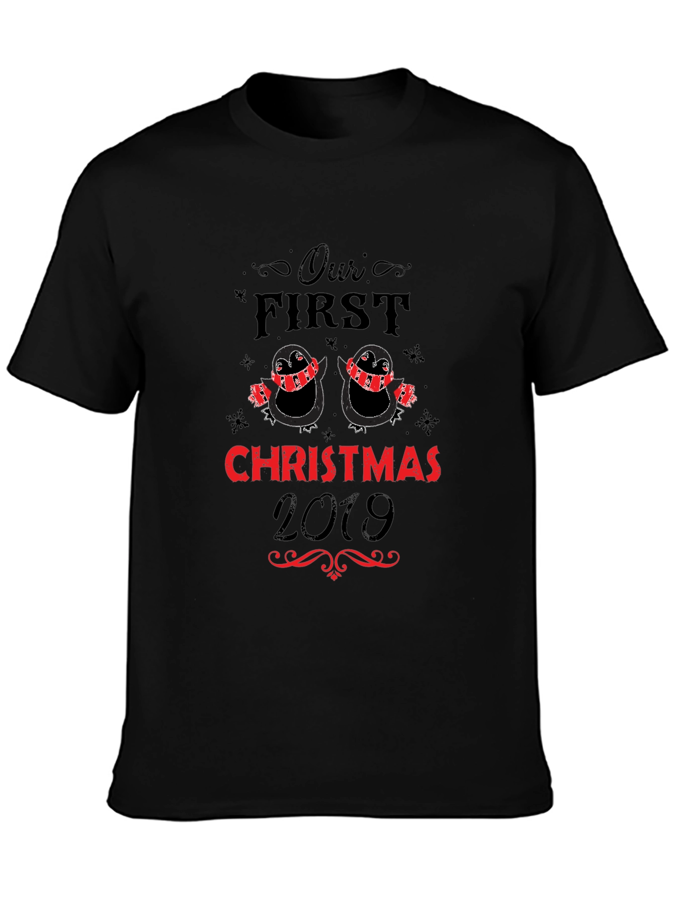 Our First Christmas 2019 Penguin Couple T-Shirt - 3