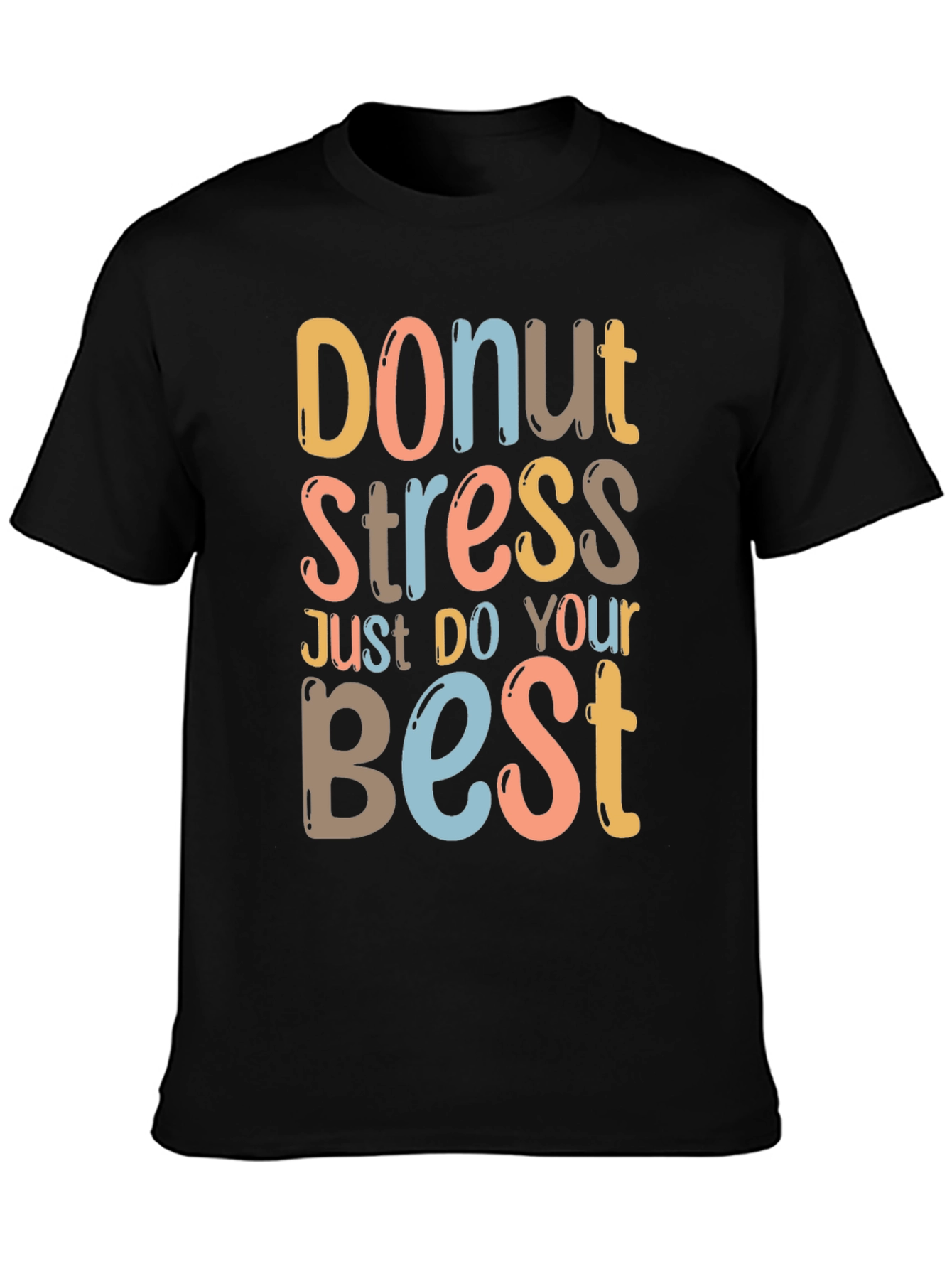 Black Donut Stress Graphic Tee - Relaxed Fit Comfort view 3