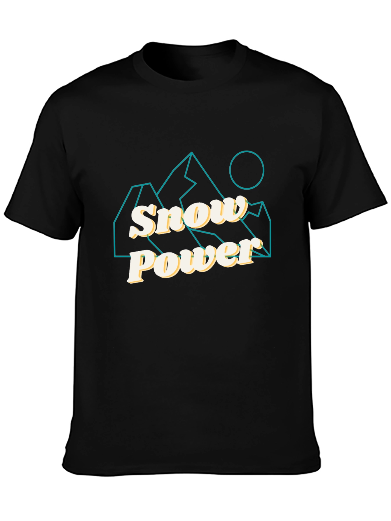 Black Snow Power Graphic Tee - Mountain Design view 3