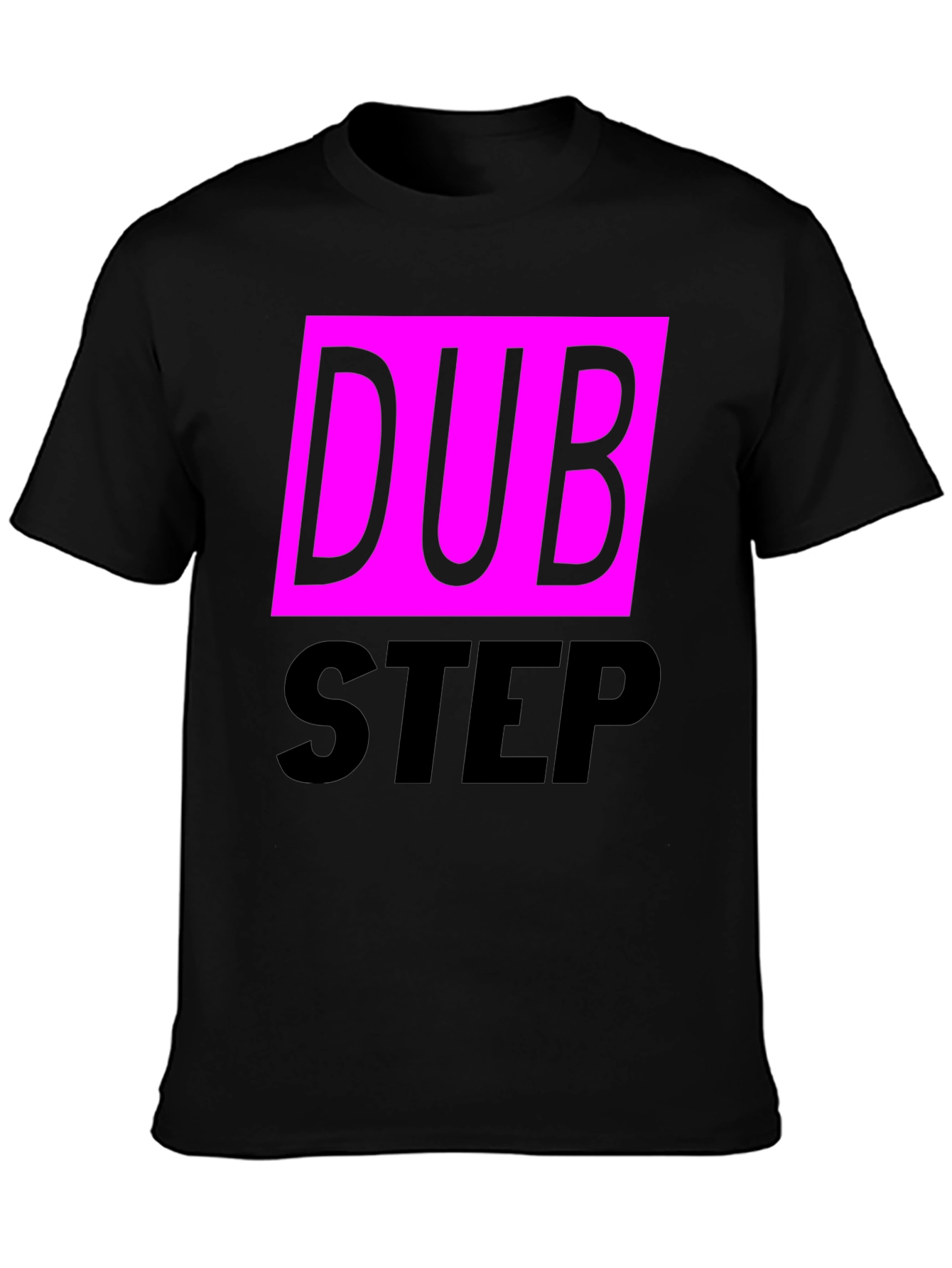 Black Dubstep Graphic Tee - Black Cotton Blend T-Shirt view 3