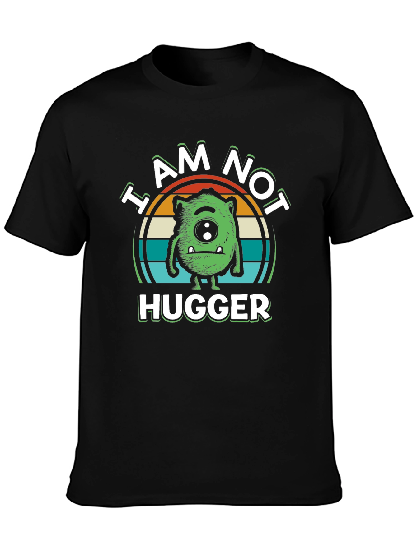 Black I Am Not Hugger Graphic T-Shirt view 3