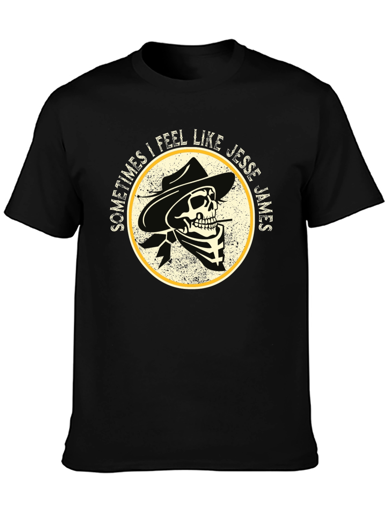 Black Jesse James Skeleton Cowboy Graphic Tee view 3