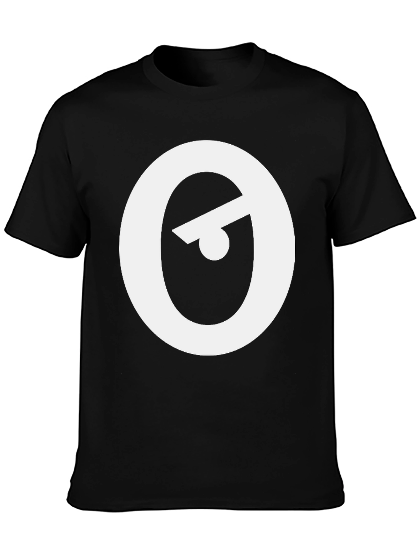 Black Modern Black T-Shirt with Abstract Eye Logo view 3