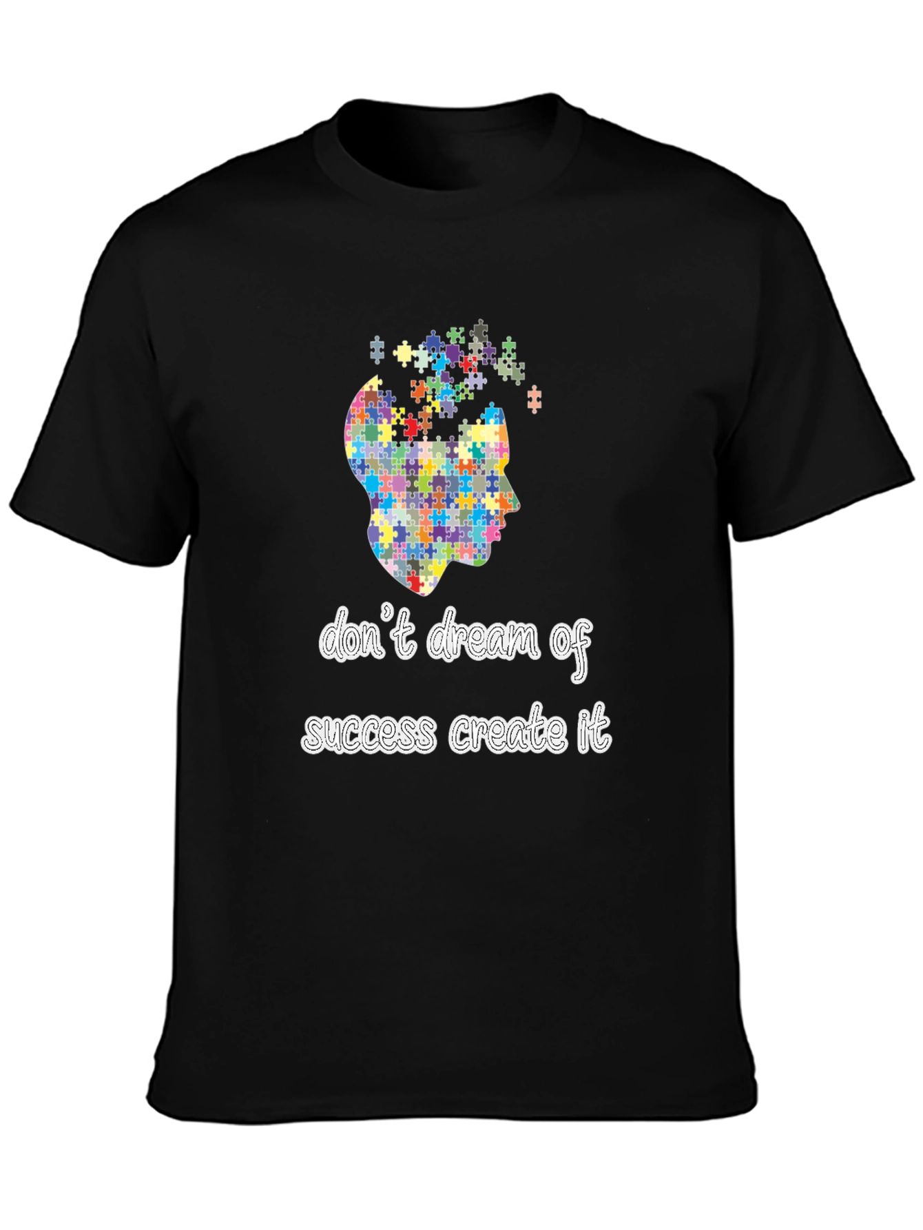 Black Inspirational Puzzle Piece Mindset Black T-Shirt view 3