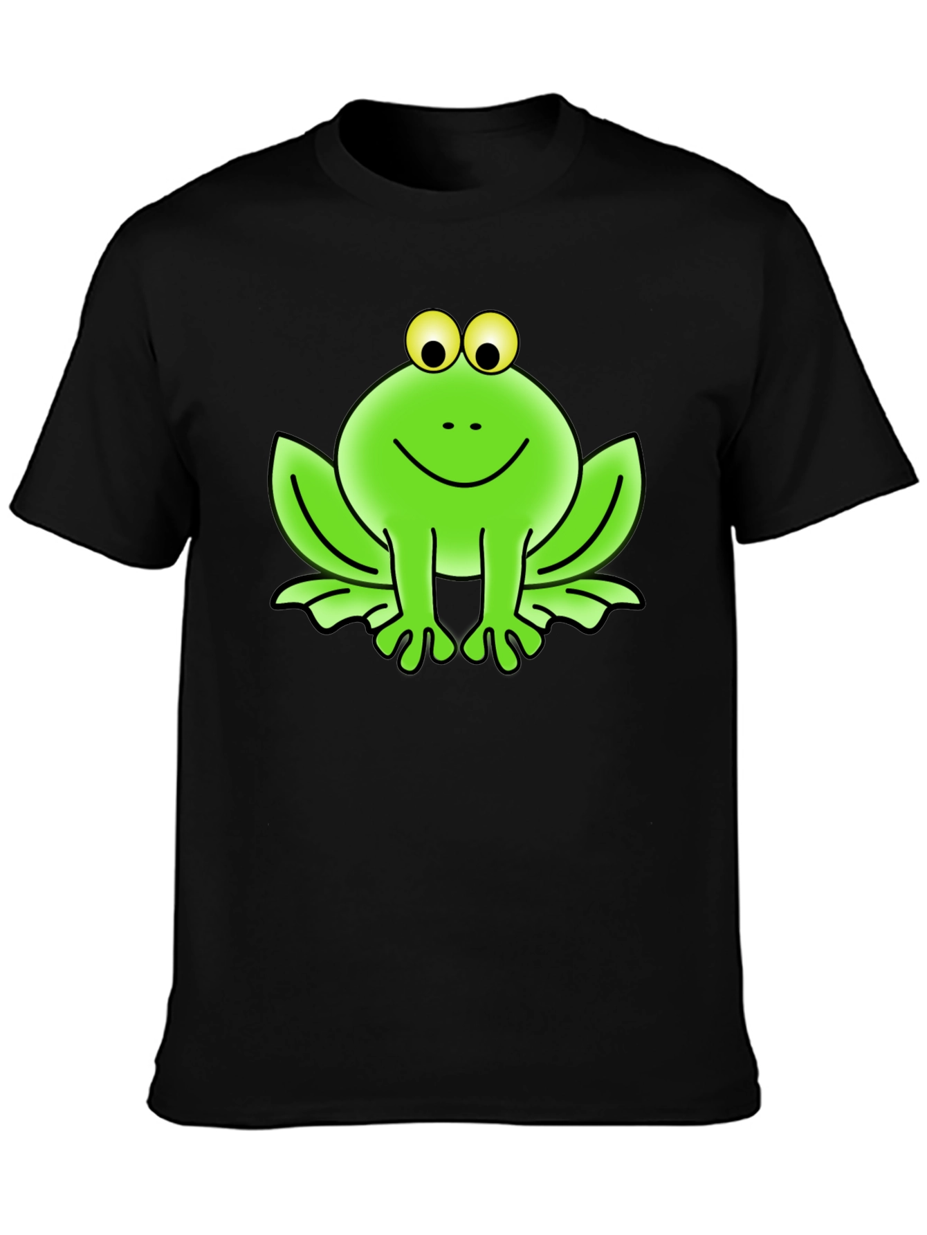 Black Funny Frog Graphic Tee - Black Cotton T-Shirt view 3
