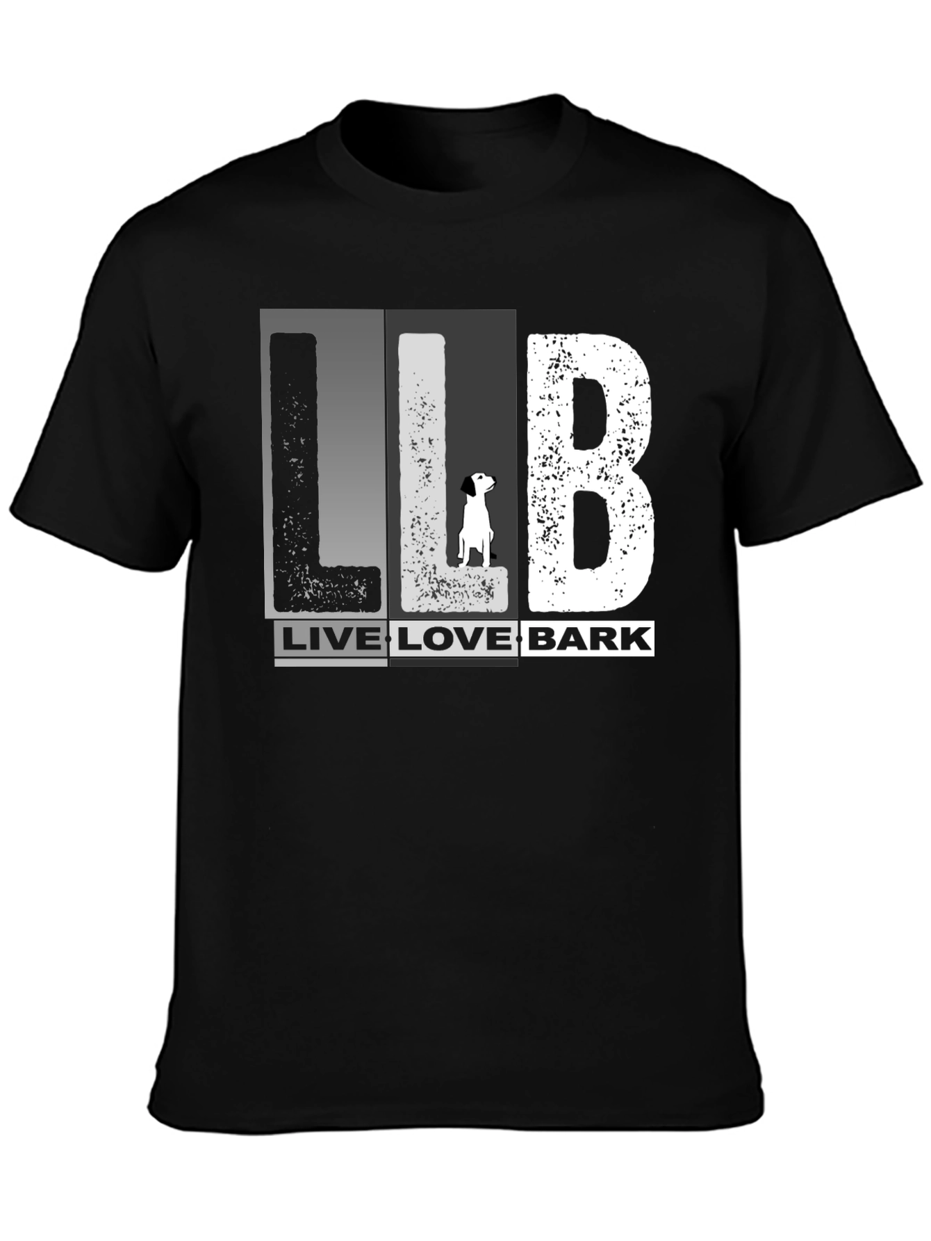 Black Live Love Bark Dog Graphic Tee - Black Cotton Blend view 3