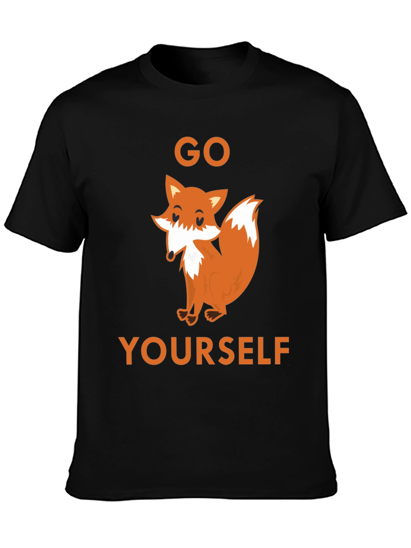 Black Go Fox Yourself Funny Graphic Tee - Black Cotton T-Shirt view 3