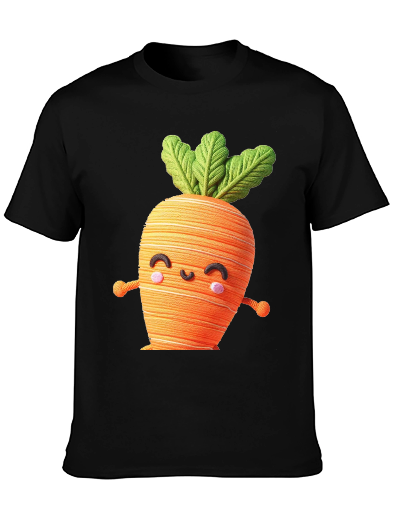 Black Cute Carrot Graphic Tee view 3