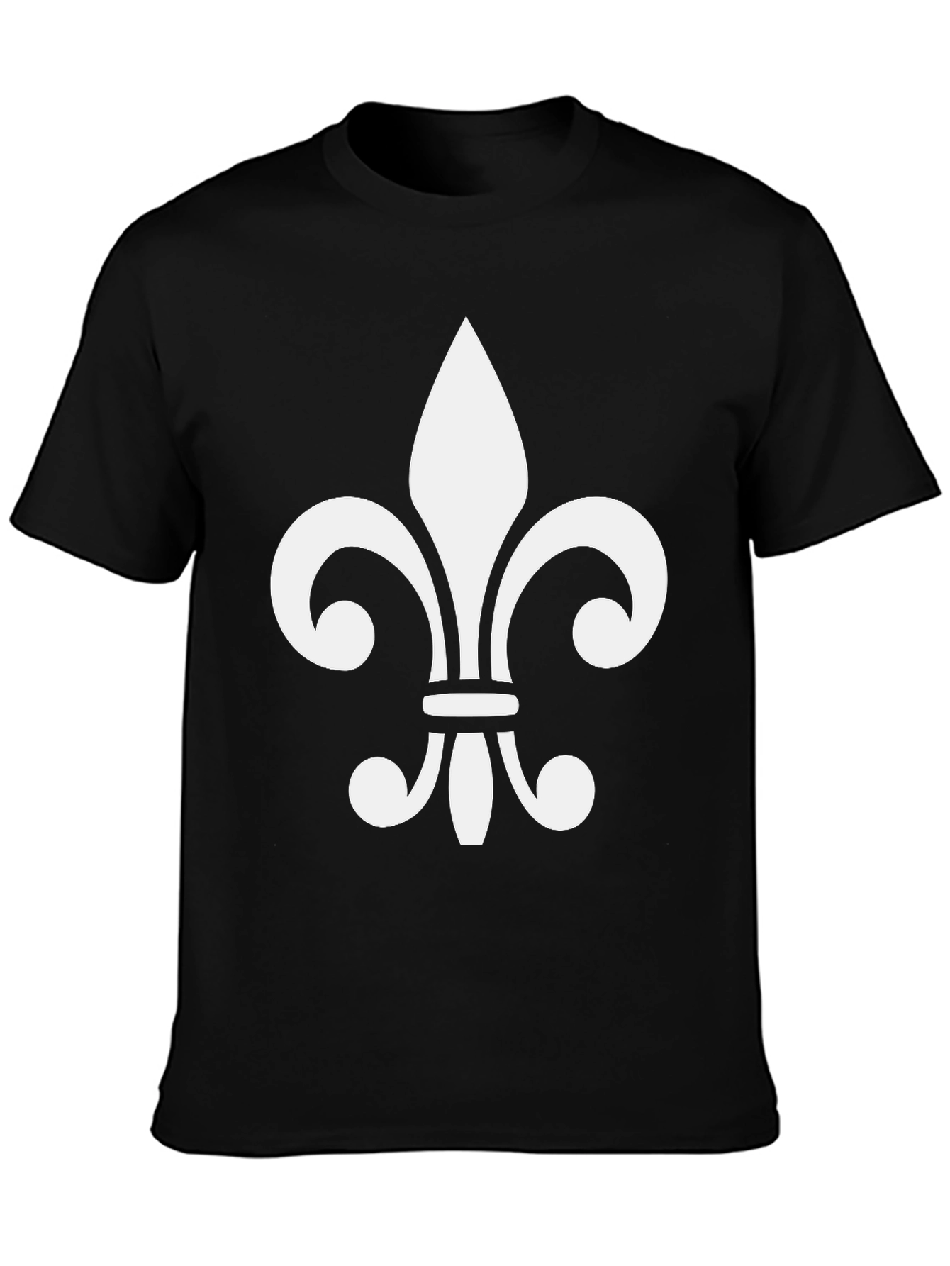 Black Fleur-de-lis Graphic T-Shirt | Casual Black Tee view 3