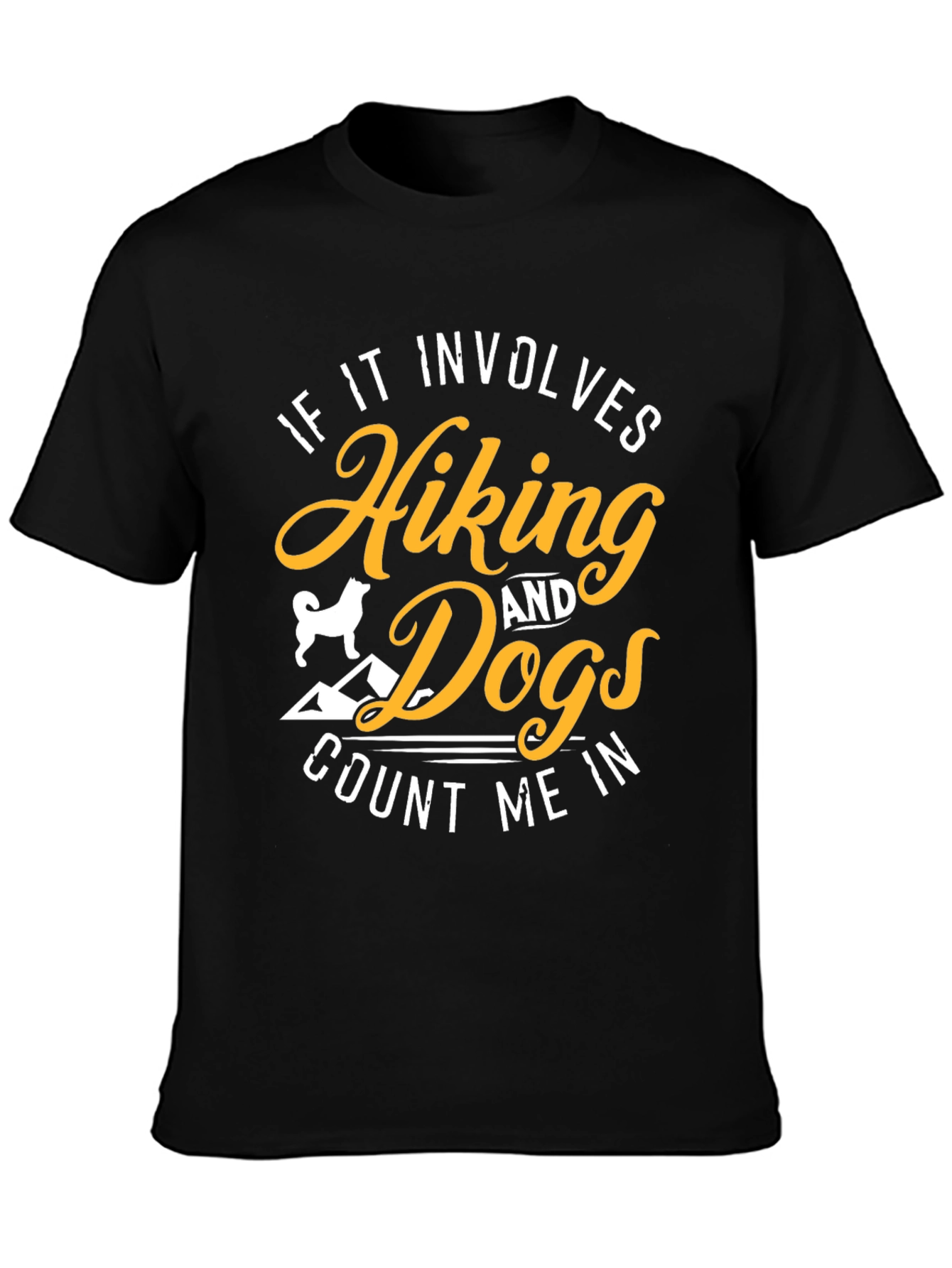 Black Hiking & Dogs T-Shirt - Count Me In view 3