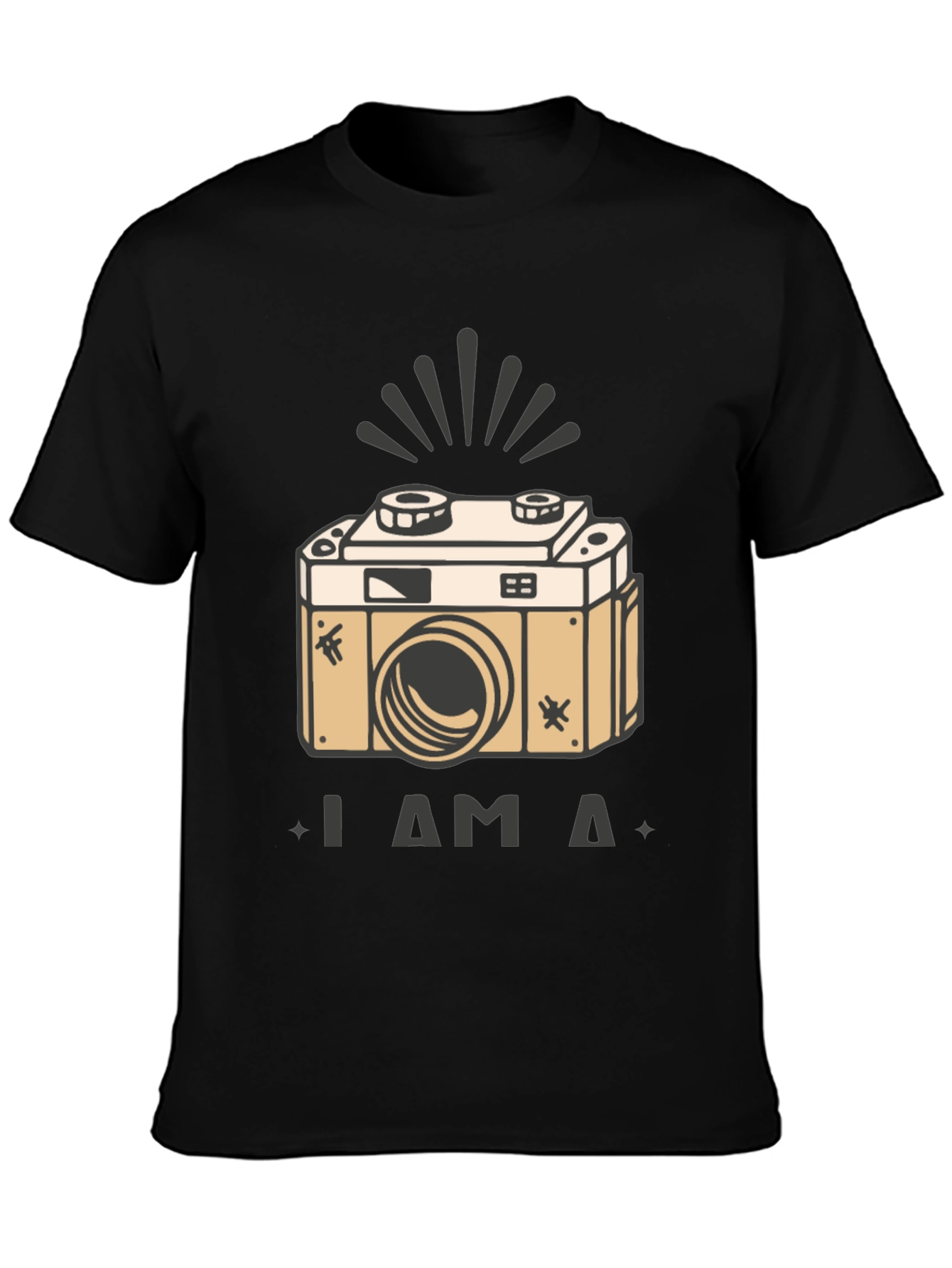 Black Vintage Camera T-Shirt - "I am a Camera" view 3