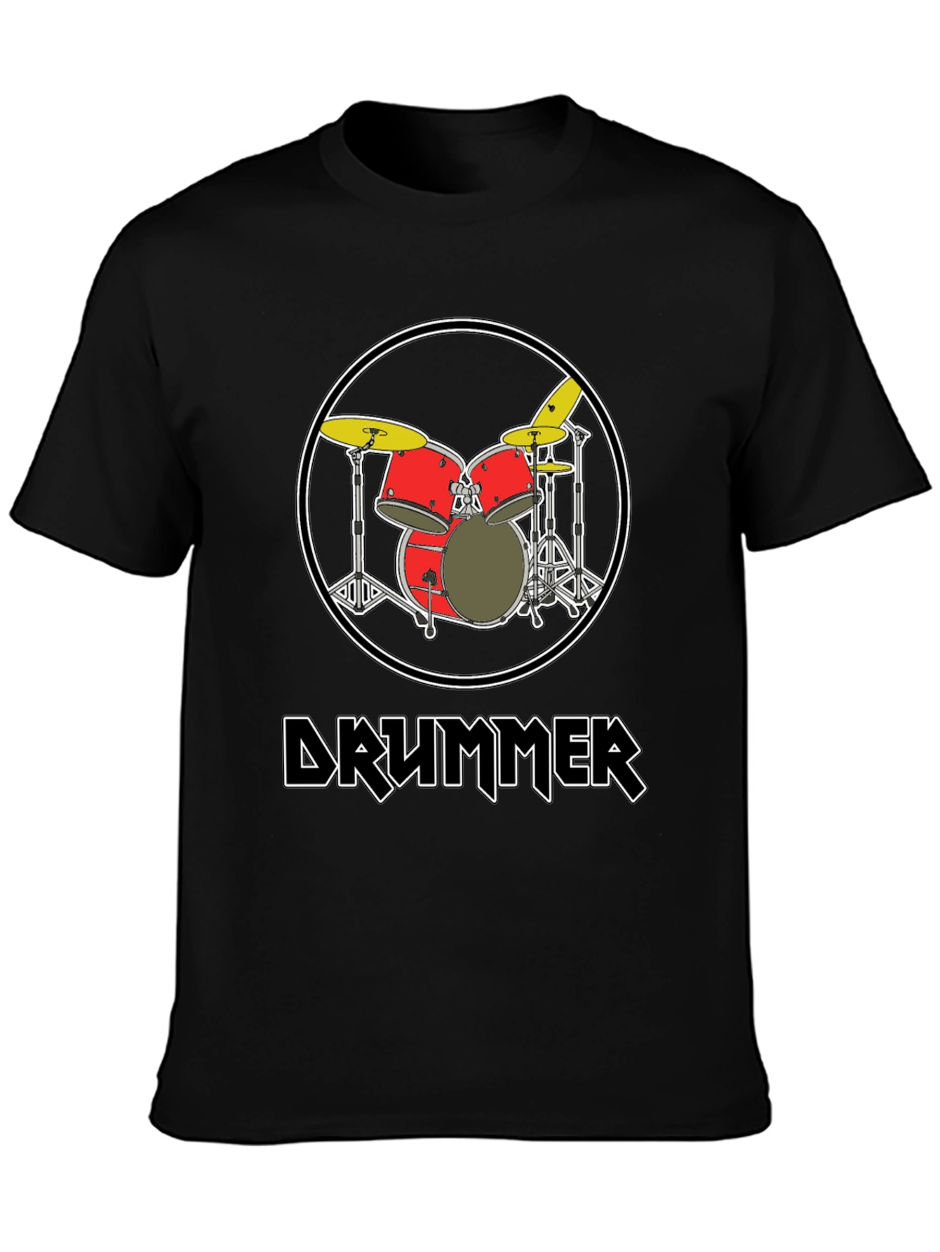Black Drummer T-Shirt - Music Lover Tee view 3