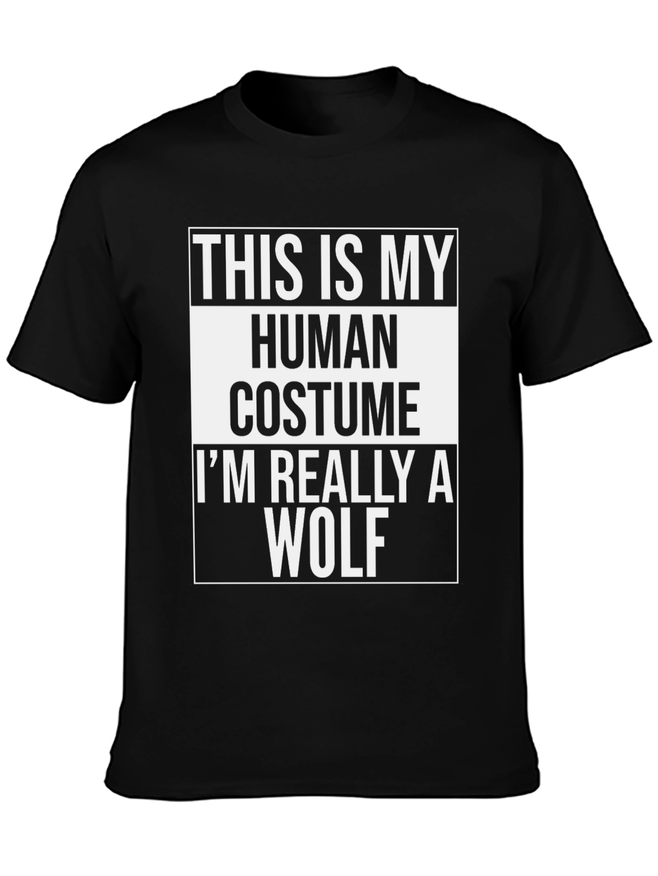 Black Human Costume Wolf T-Shirt view 3