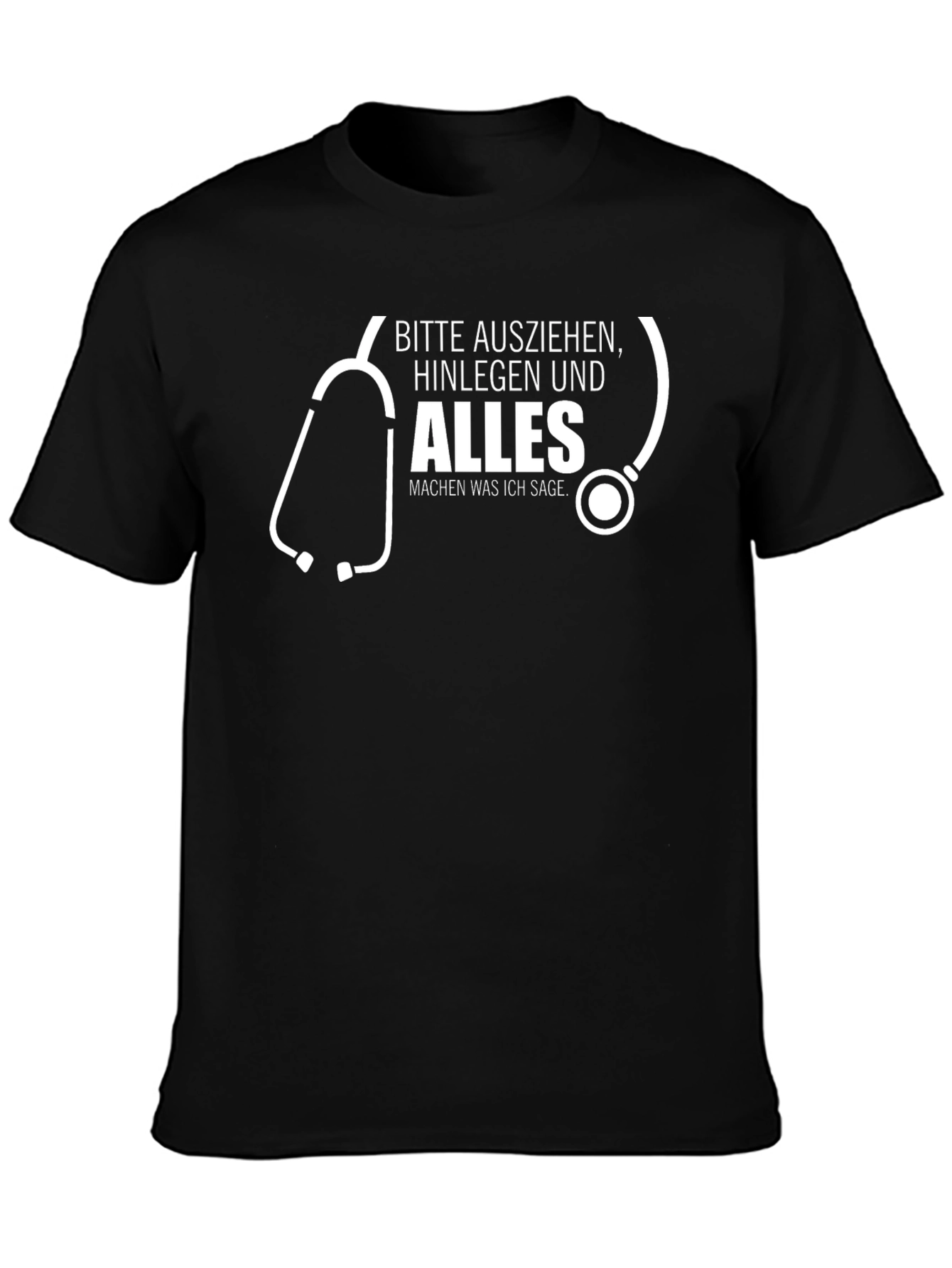 Black Funny Doctor's Order T-Shirt - German Humor view 3