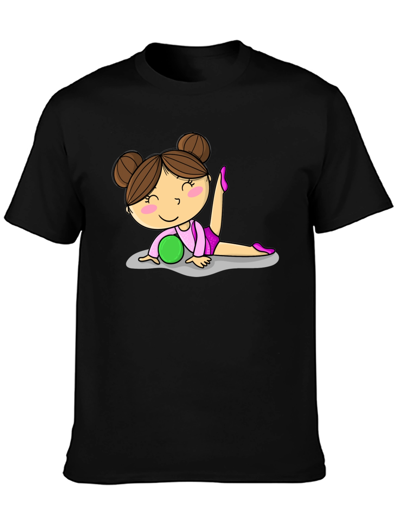 Gymnast Girl Graphic Tee - Black Cotton T-Shirt - 3