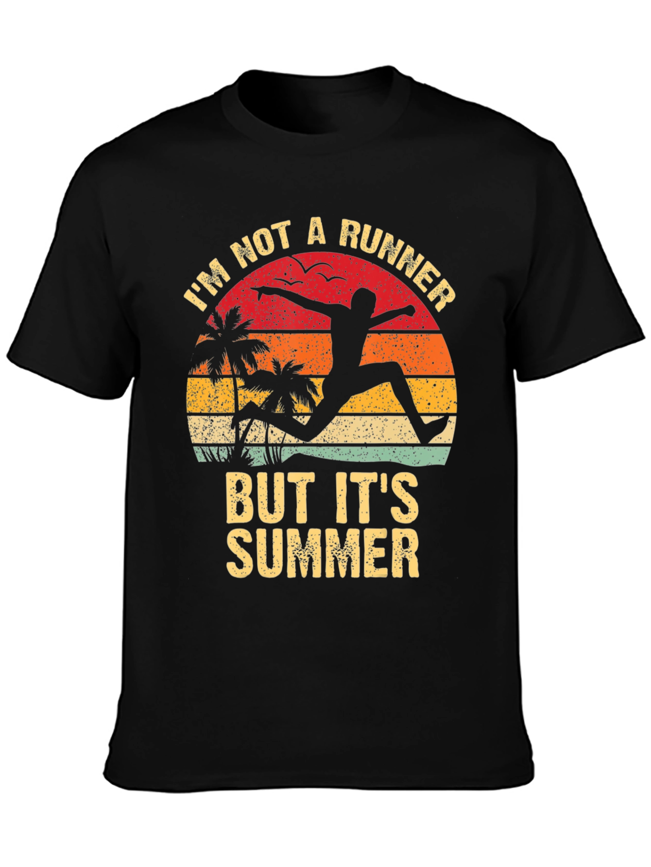 Black I'm Not A Runner But It's Summer Graphic Tee view 3