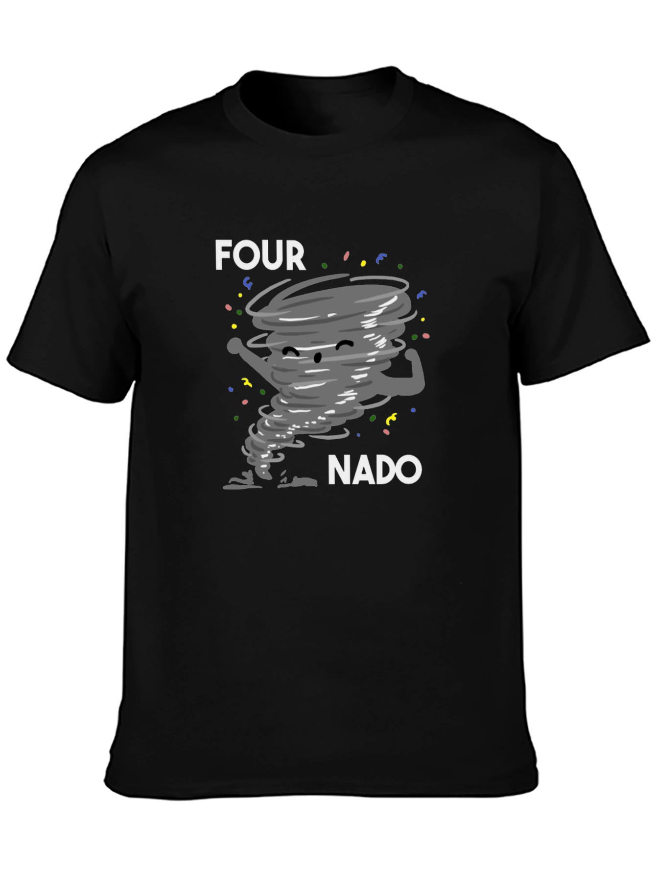 Black Fournado Graphic Tee - Fun & Stylish Black T-Shirt view 3